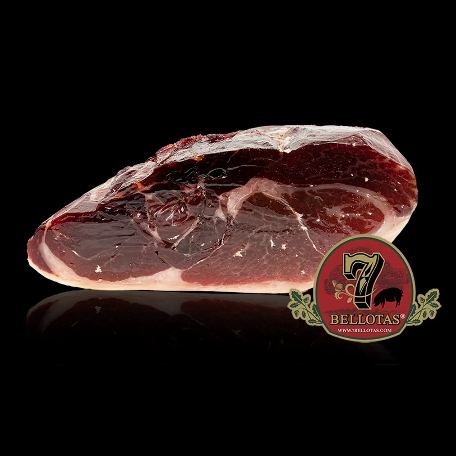 Prosciutto 7 BELLOTAS 100% Iberico di Ghianda | Jamon Bellota Pata Negra | Prosciutto crudo con 48 Mesi di stagionatura Naturale (Disossato +1,0KG)