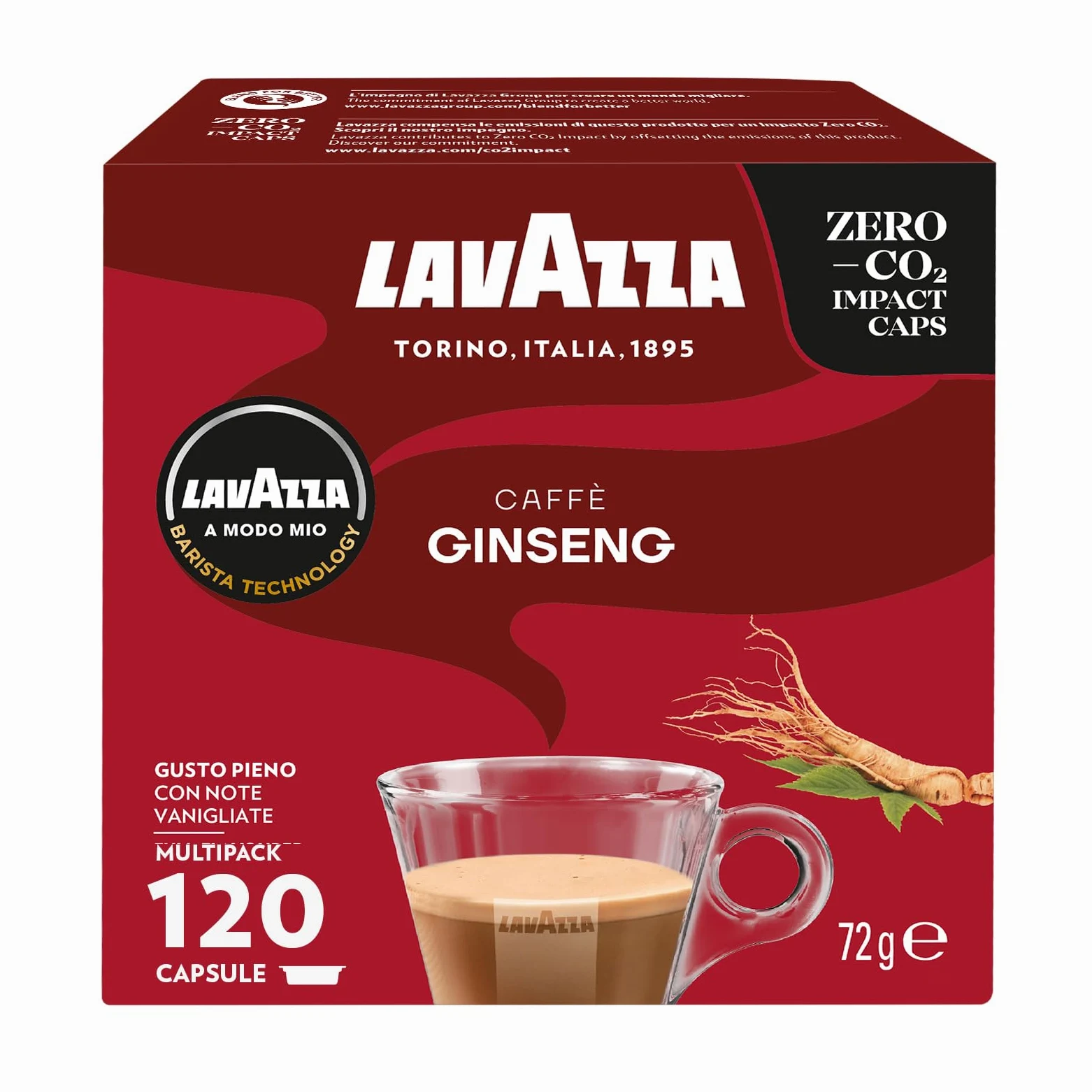 Lavazza Amm Caffè Ginseng Monodose di Caffè - 10 confezioni da 12 capsule [120 capsule]