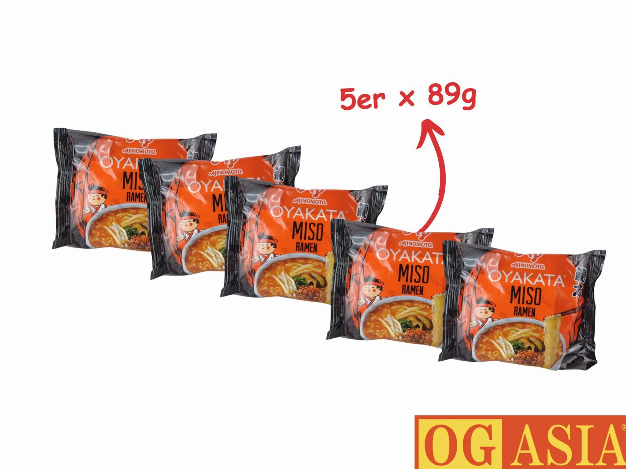 OYAKATA Miso Ramen 89 g Confezione da 5 spaghetti istantanei giapponesi – Gusto autentico – OG ASIA