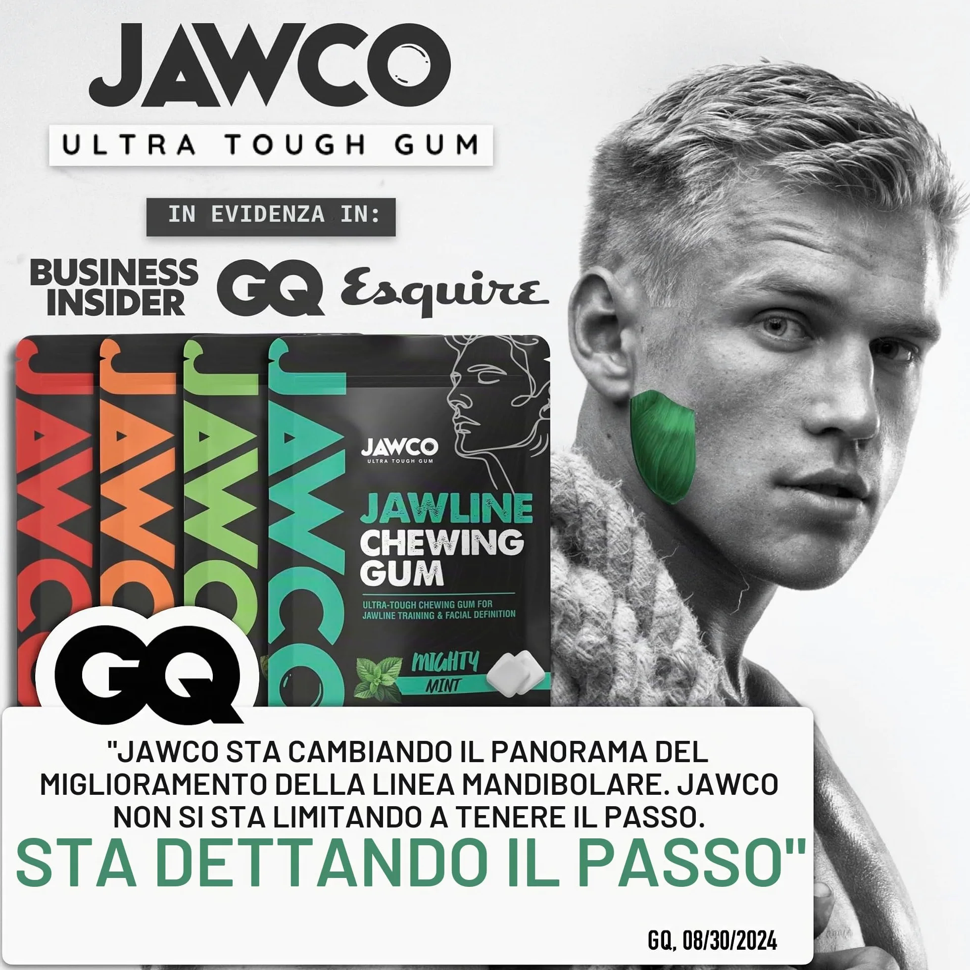 Gomma da masticare JAWCO Ultra-resistente per il contorno della mascella | Ottieni un contorno della mascella più forte e squadrato | Gomma dura per l'allenamento della mascella | Cesella, scolpisci