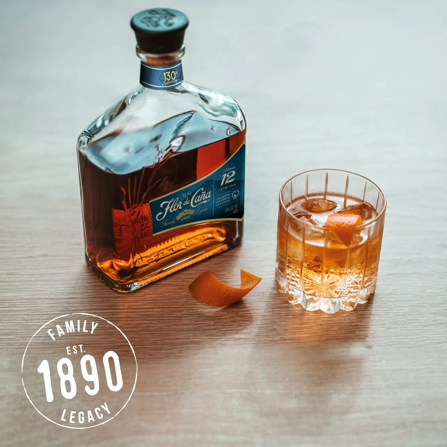 Flor de Caña 12 anni, Rum Scuro, Senza Zuccheri Aggiunti, Bottiglia da 700 ml