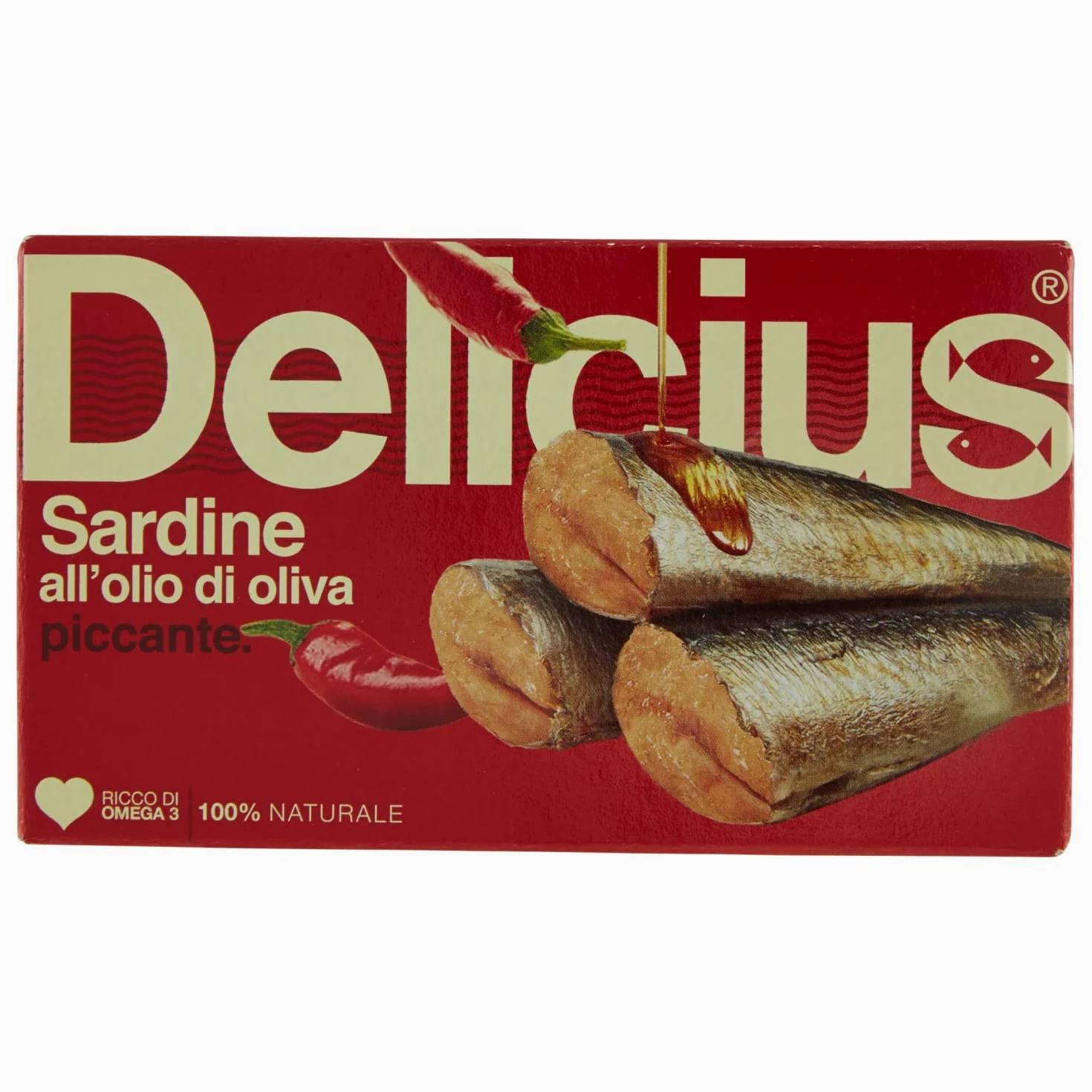 Sardine con peperoncino all'olio di oliva, 120g (10 pezzi)