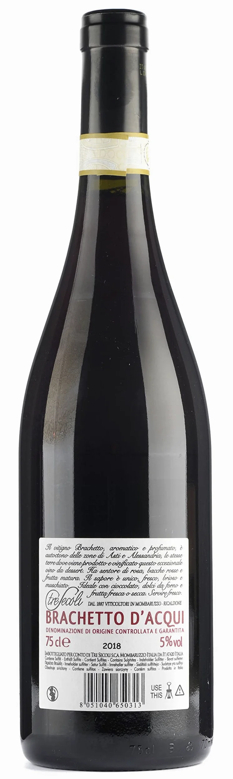 Tre Secoli Brachetto d'Acqui Docg - Cartone da 6 x 750 ML