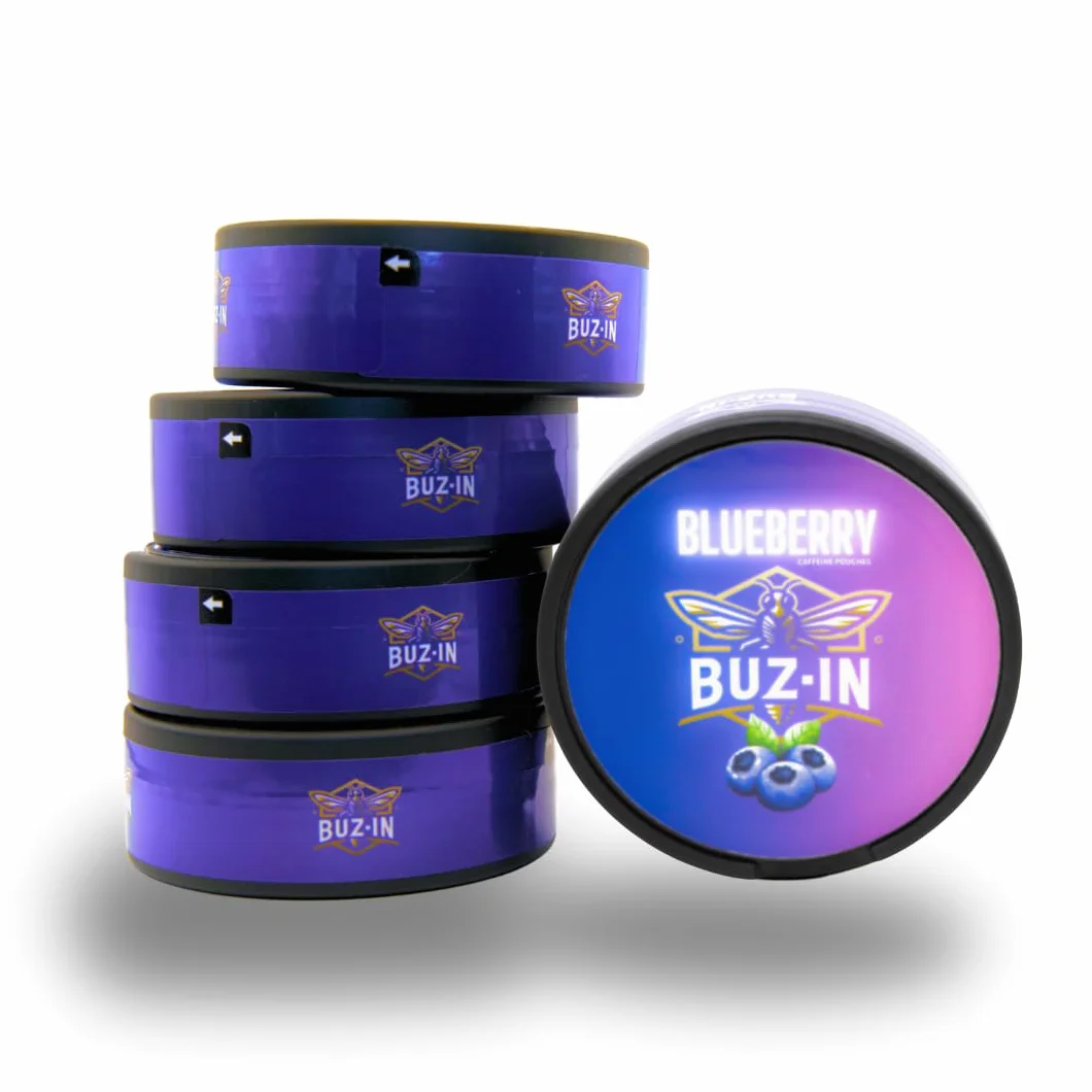 BUZ-IN | 60MG Caffeine Energy | 20 buste | 100% energia naturale l Ideale per atleti, appassionati di fitness, giocatori, amanti dei festival, viaggiatori - Il sostituto perfetto del caffè (mirtillo)
