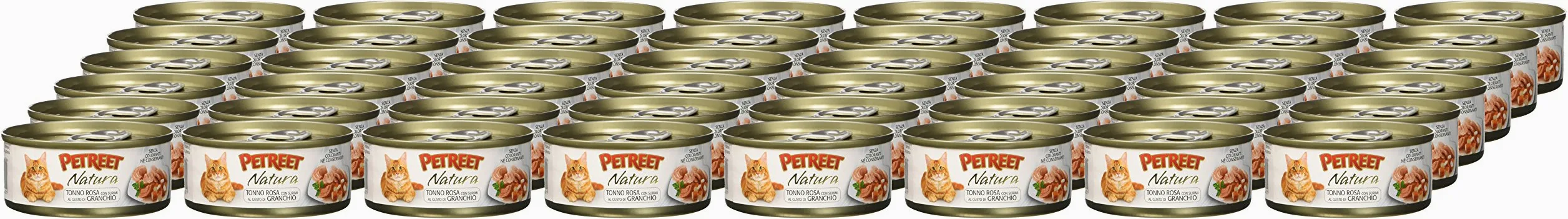 Petreet Natura Tonno Rosa con Surimi Granchio - Confez. da 48 Pezzi x 70 gr