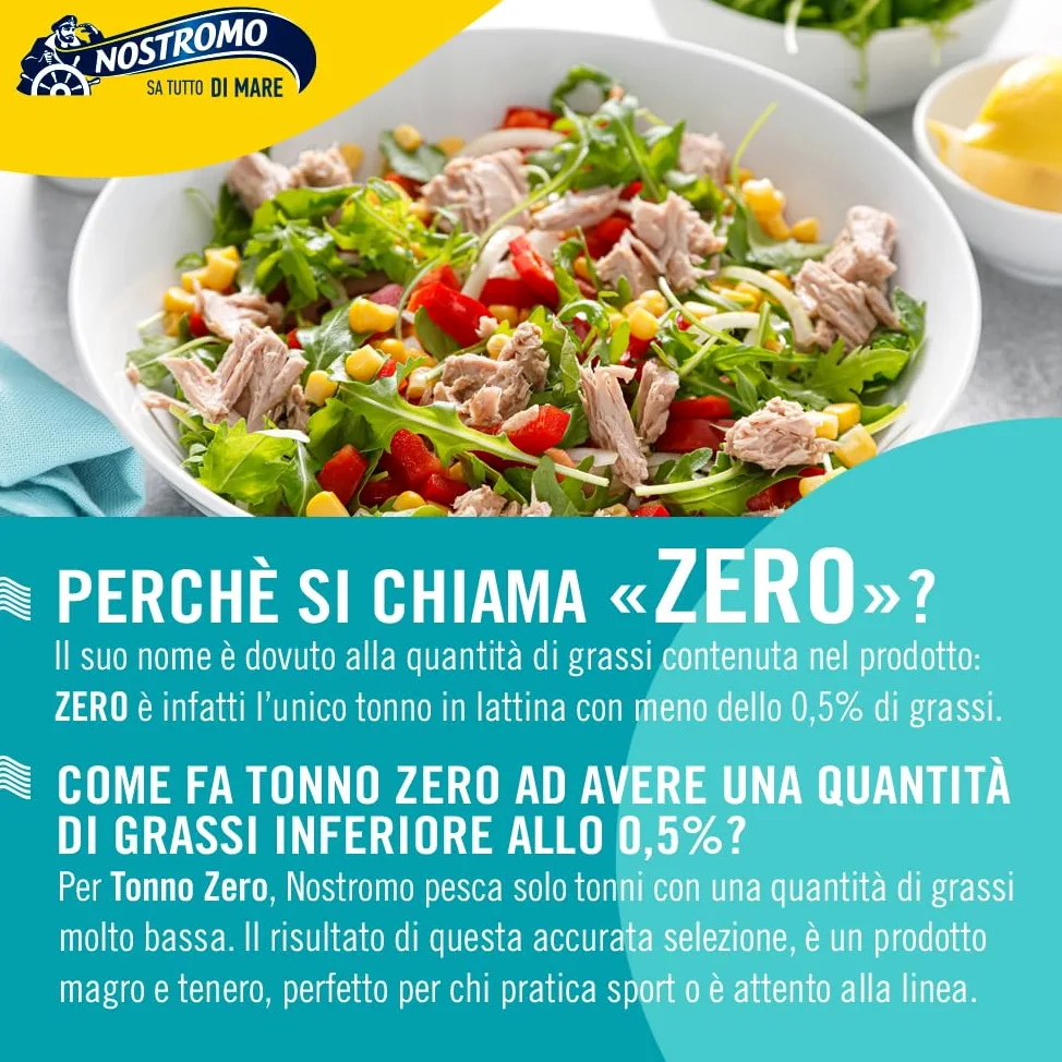 Nostromo Tonno al Naturale 65g – Confezione Scorta 60 Lattine (10 x 6) – Zero Grassi, Sgocciolato e Pronto da Gustare – Tonno in Scatola Formato Convenienza