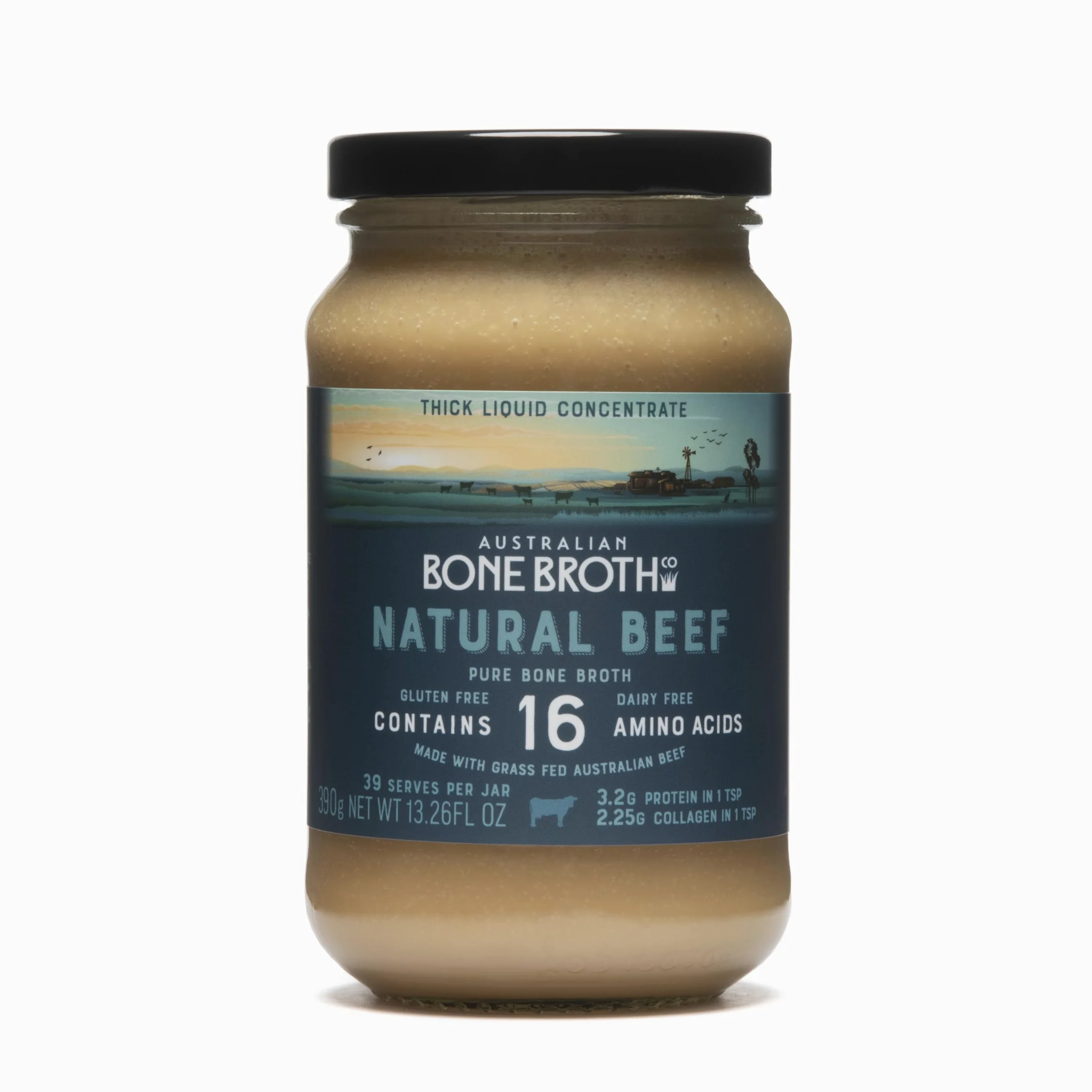 Brodo australiano di manzo concentrato - Bevanda istantanea di brodo di ossa naturale - Senza glutine e latticini - Ideale per zuppe, brodo, brodo da bere - Barattolo di 375 g