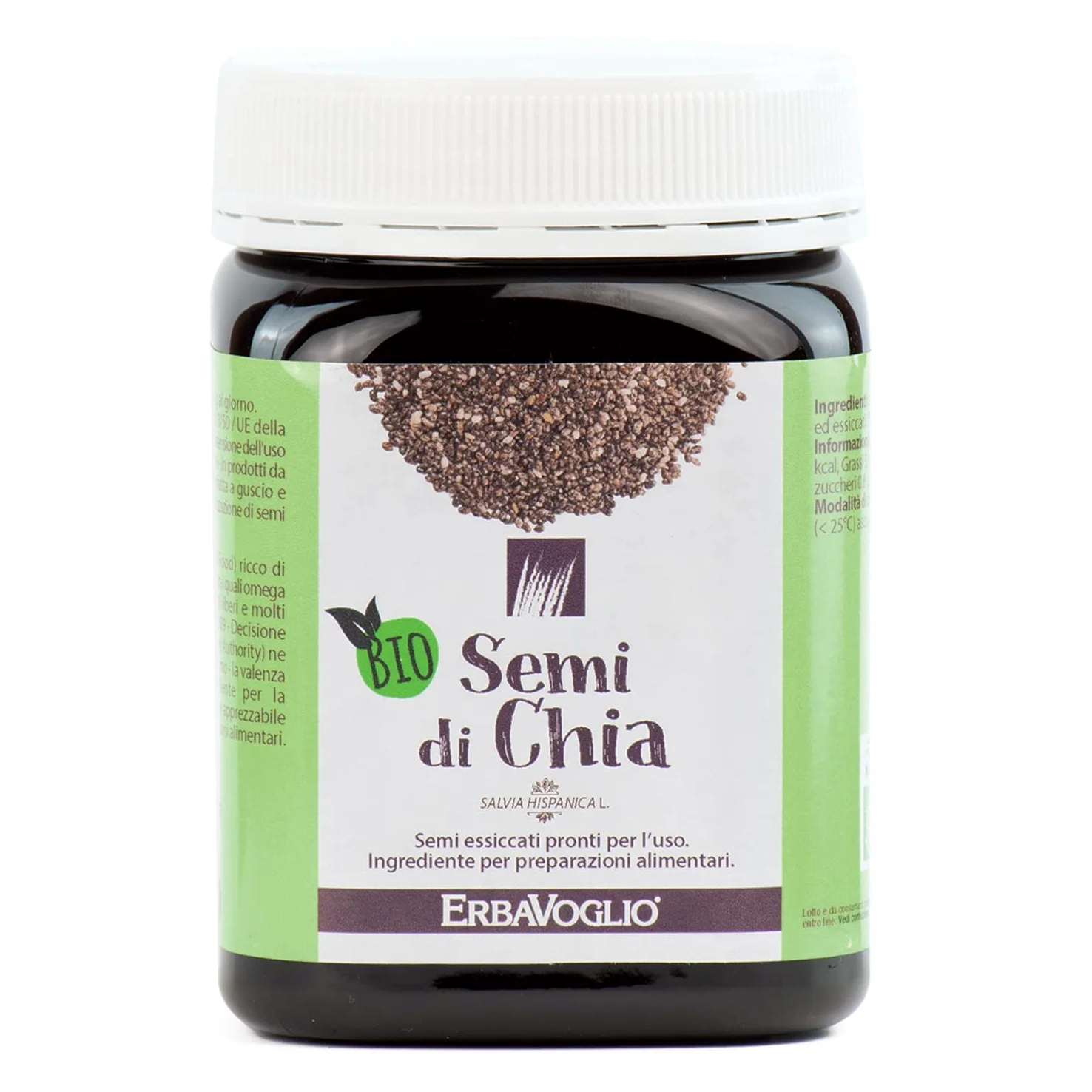 Erbavoglio Alimento Biologico - Semi di Chia - 450 gr - Superfood che apporta proteine, acidi grassi e fibre