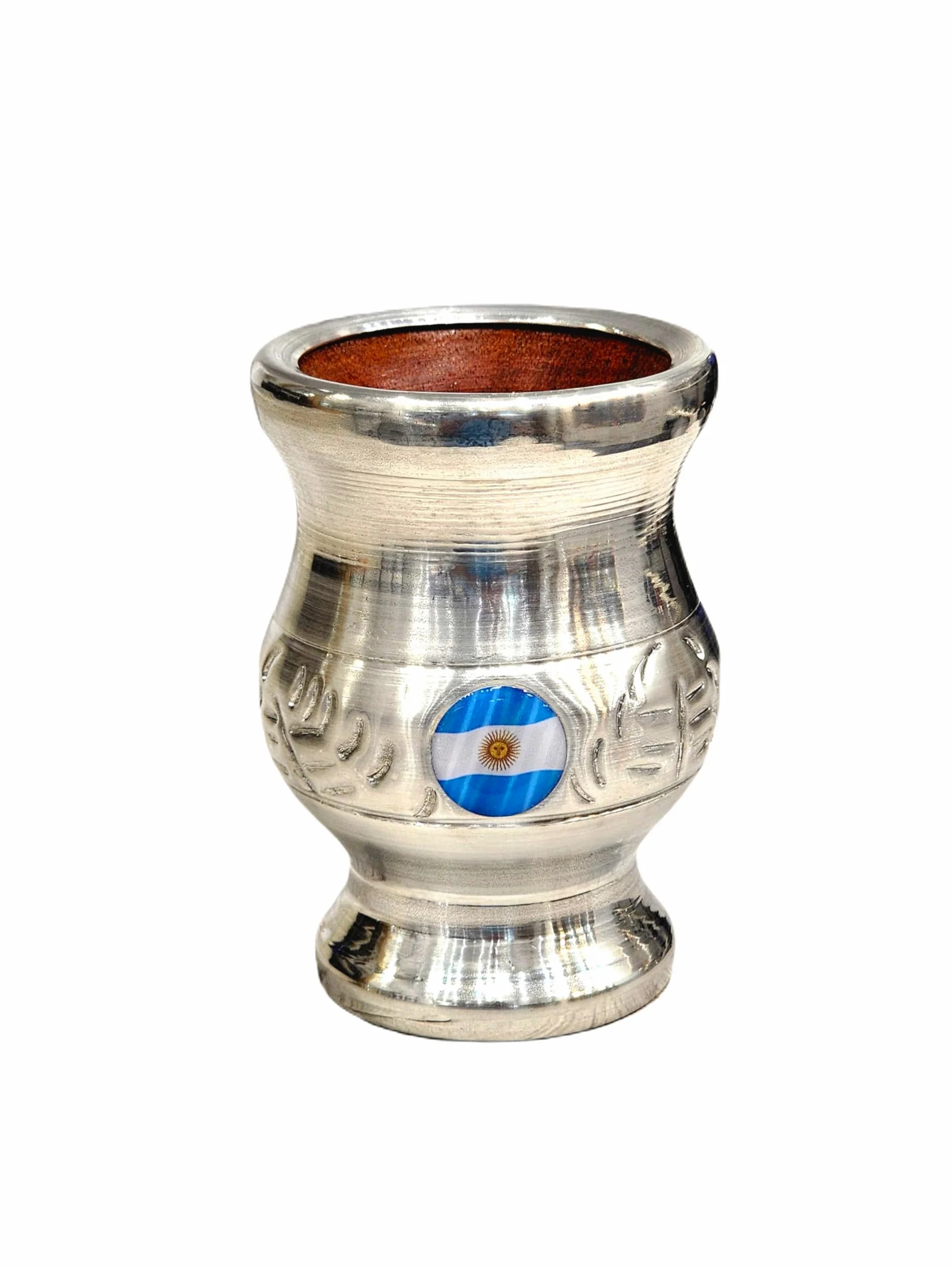 Yerba Mate Cup Classic argentina opaca, realizzata a mano in legno naturale per pane con rivestimento in acciaio inox opaco con lampadina pappagallo, Gourd mate Cup