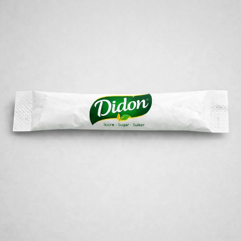 DIDON - 750 bustine di zucchero da 4g (3kg) con palette in legno in omaggio – Ideali per bevande calde - bustine zucchero monodose - Zucchero bianco - Sugar
