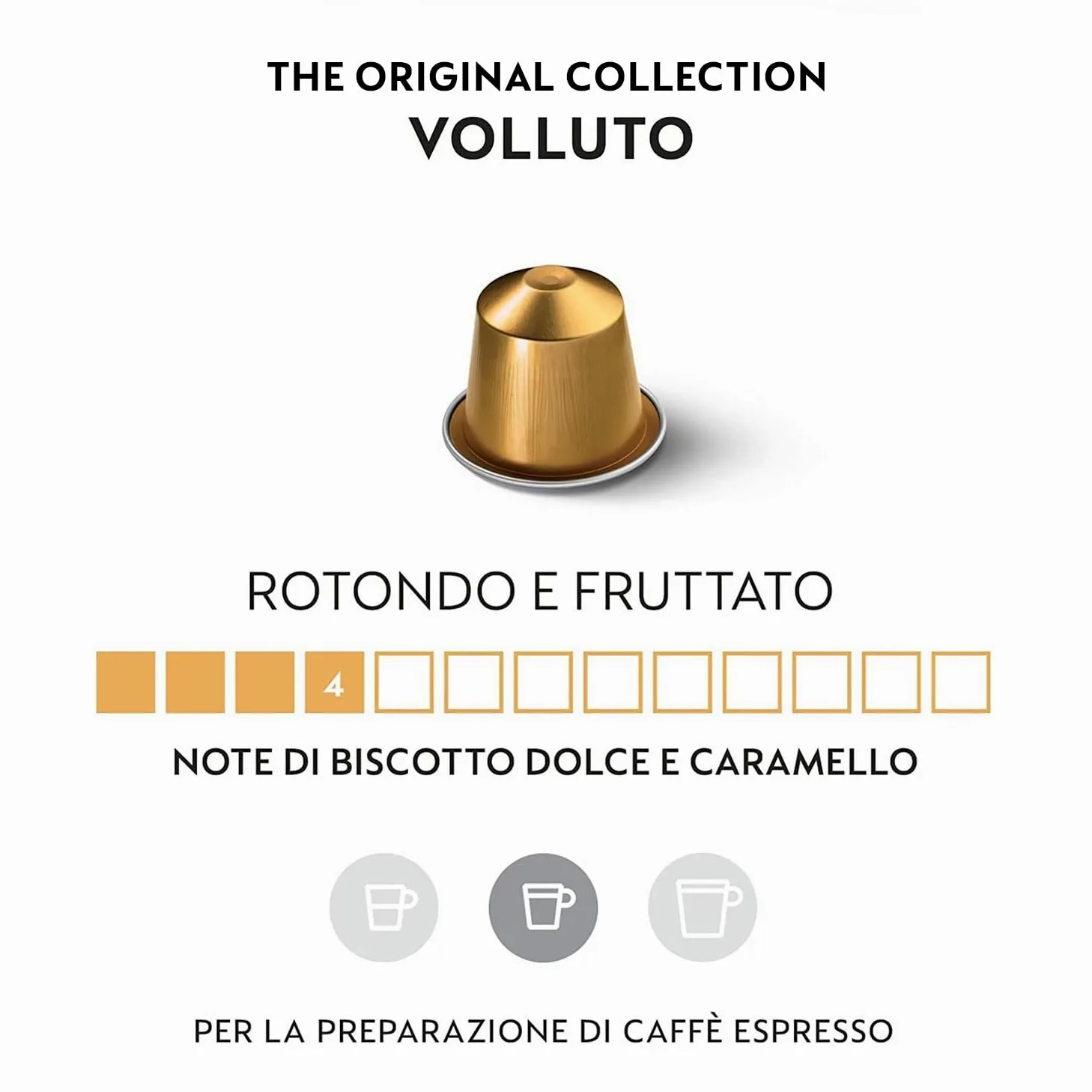 CAPSULE NESPRESSO ORIGINALI - Volluto, 100 Capsule Nespresso, Intensità 4 su 13, Linea Original, Capsule Riciclabili Nespresso