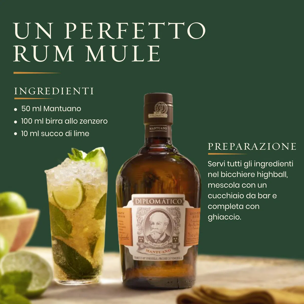 Diplomático Mantuano 70cl - Rum premium invecchiato. 40% vol.