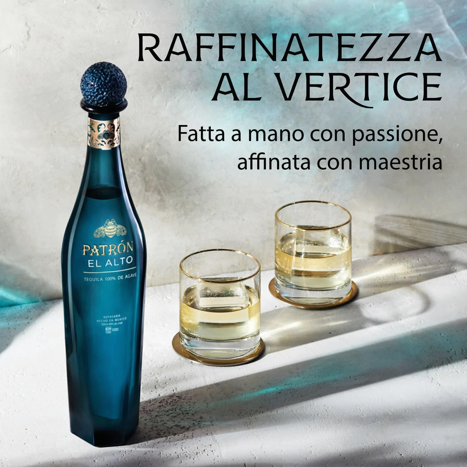 PATRÓN EL ALTO Pregiata Tequila Reposado, 40% vol., 1750 ml / 1,75 L, Realizzata a Mano in Piccoli Lotti dal 100% di Agave Blue Weber a Jalisco, Messico