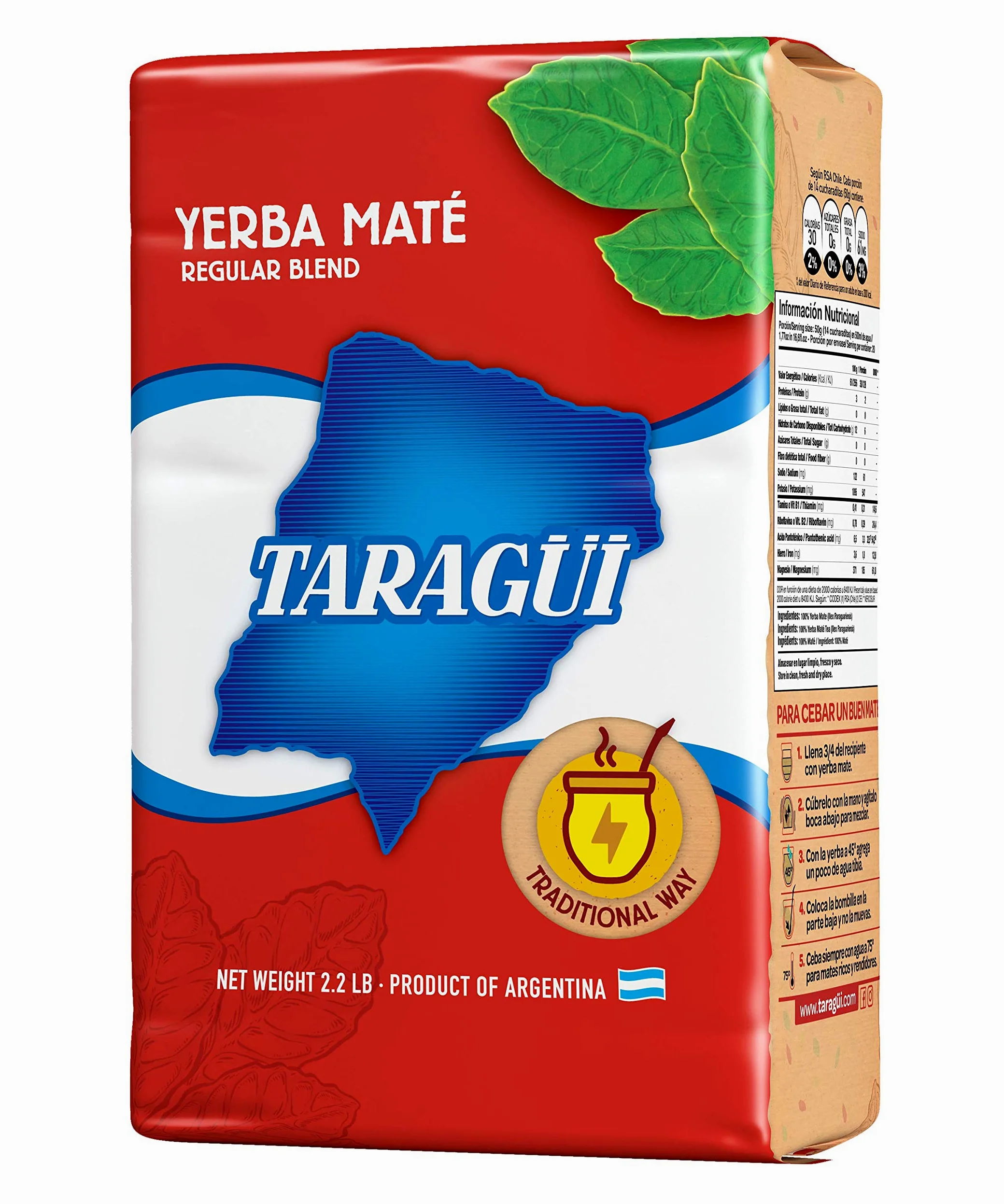 Yerba Mate Taragui Roja (With Stems)(3x1Kg)