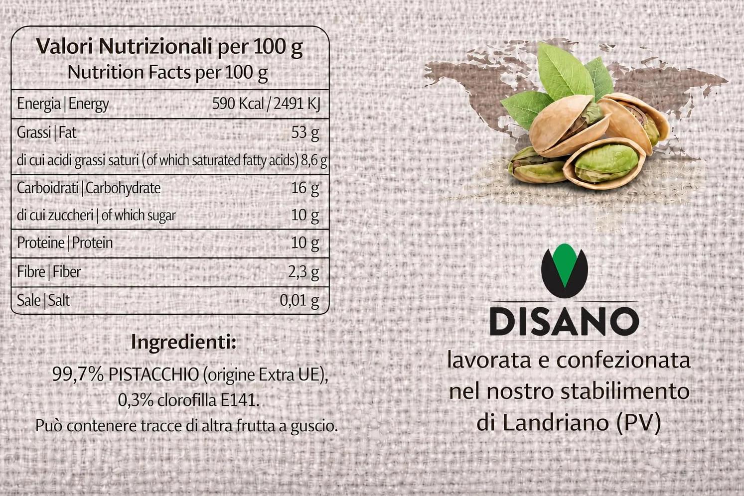 Pasta Pura di Pistacchio 1kg Disano – Pistacchi Selezionati – Ideale per Gelato, Creme e Pasticceria – Gusto Intenso e Naturale – Lavorata in Italia - Origine Pistacchi Extra UE