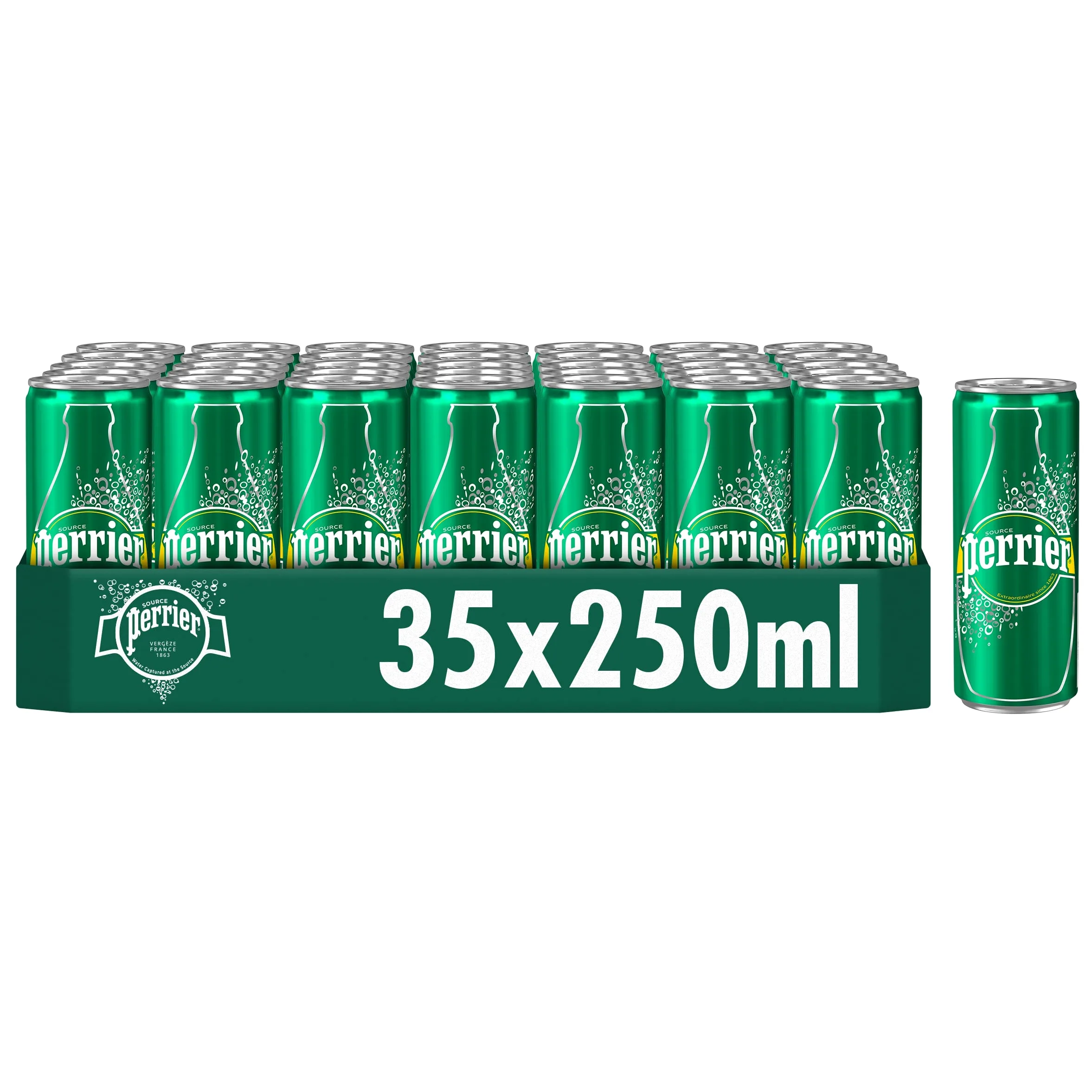Perrier 250 ml acqua frizzante Slim Can (confezione da 35) 12336215