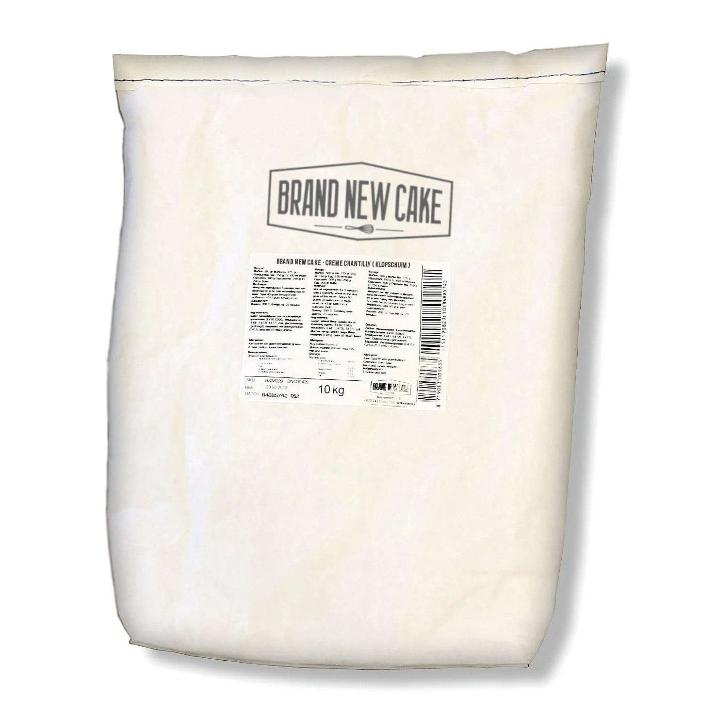 BrandNewCake® Mix Crème Chantilly 10kg - Alternativa alla Crema al Burro - Ripieno e Decorazione per Torte