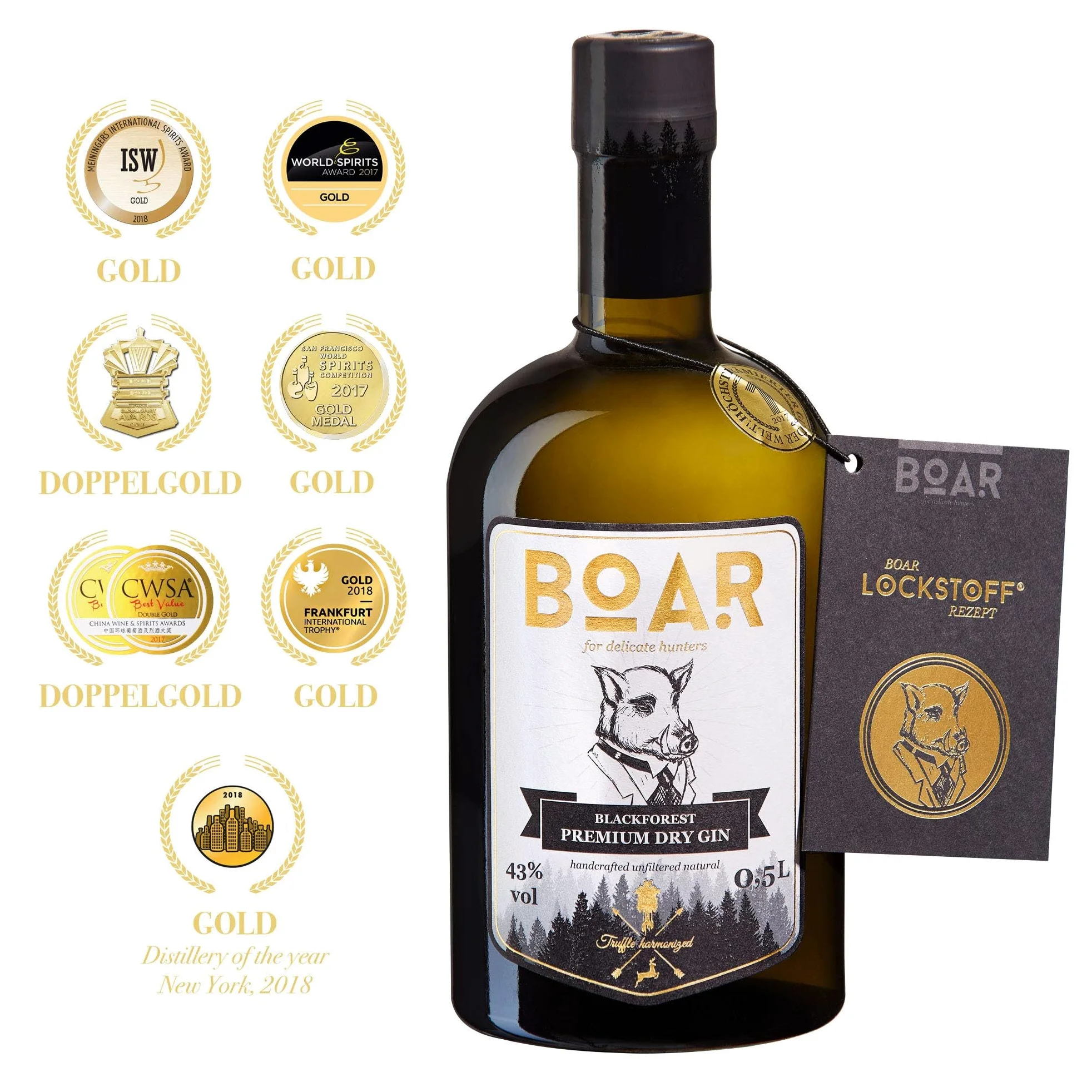 BOAR Blackforest um Dry Gin 43% Vol. 0,5l