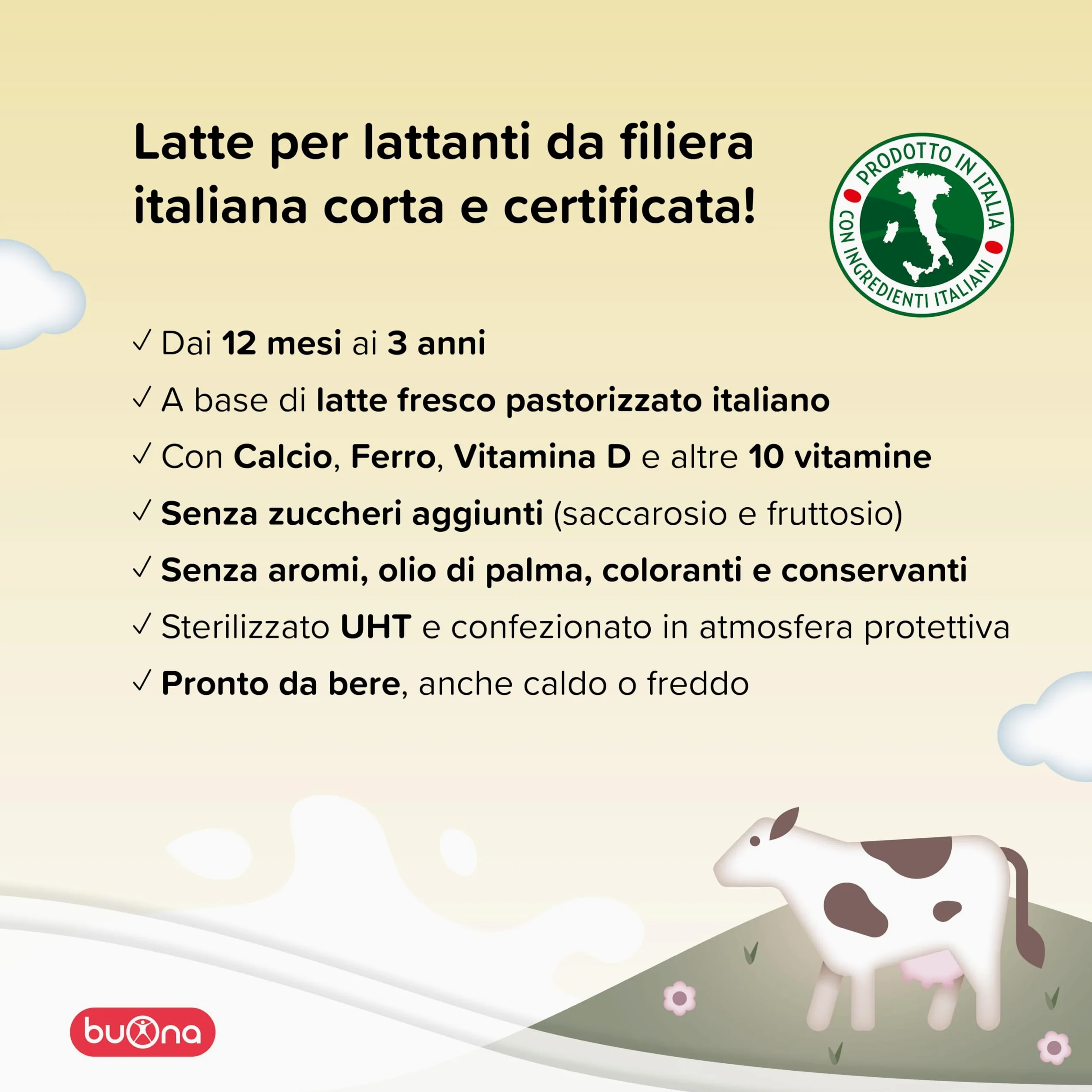 Buona Bb Milk 1-3 anni Liquido Alimento a Fini Medici Speciali per Lattanti Coliche, Stipsi e Disturbi Gastrointestinali Minori Con Postbiotico Latte 1 Liquido Pronto all’Uso dalla Nascita