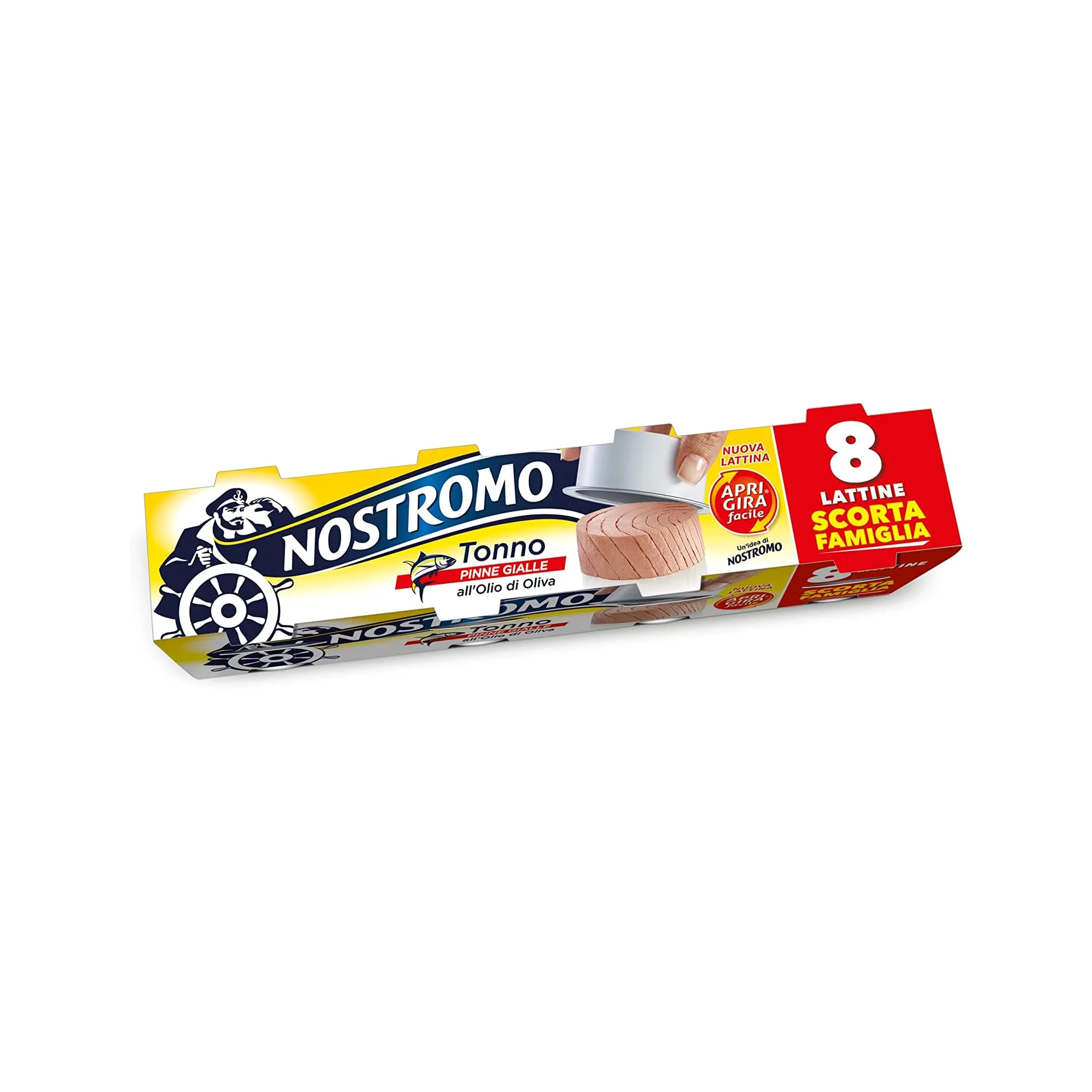 Nostromo - Tonno all'olio di oliva Apri Gira Facile, 8 lattine da 65gr. Facile da servire, pronto da gustare. Formato multipack.