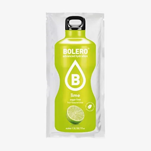BOLERO Drinks 96 bustine da 9 grammi gusto LIME - Preparato istantaneo per Bevande con Stevia e Vitamina C e Senza Zucchero