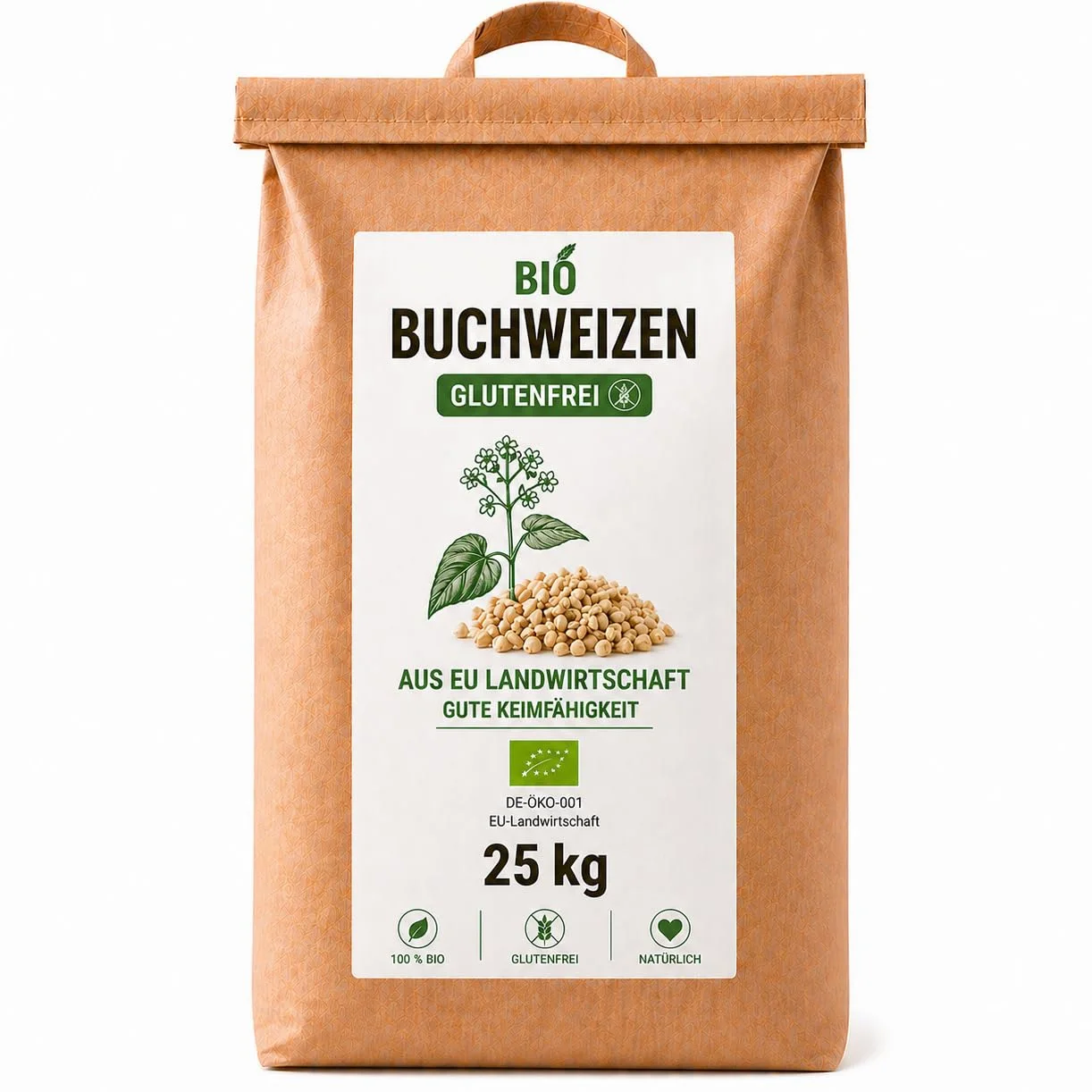 Bäckerei Spiegelhauer Grano saraceno biologico decorticato 25 kg I Senza glutine germinabile I Provenienza Lituania I Per pane germogliato germogli e farina vegano