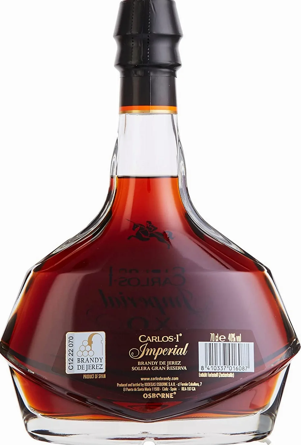 Osborne Carlos Imperial Brandy, 700 ml & Brandy De Jerez con Confezione Regalo, 700ml