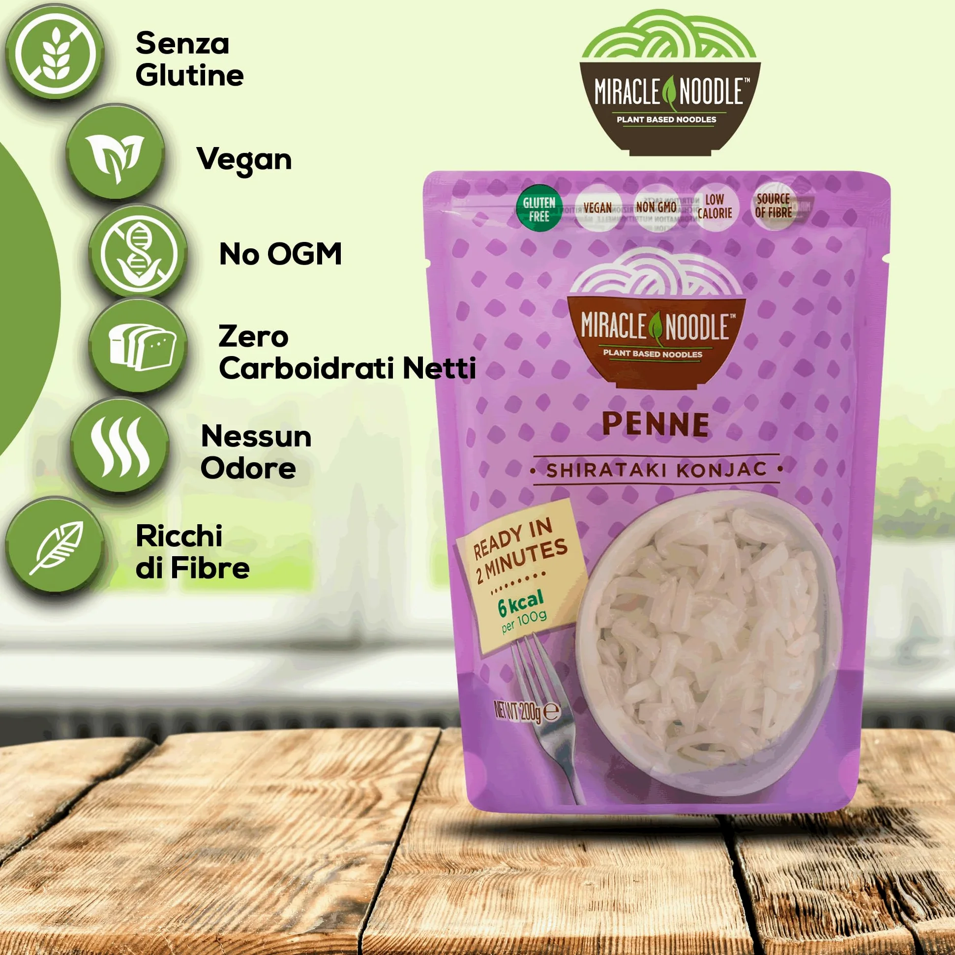Penne Shirataki Miracle Noodle Senza Odore e Senza Retrogusto Scatola da 30 pacchetti