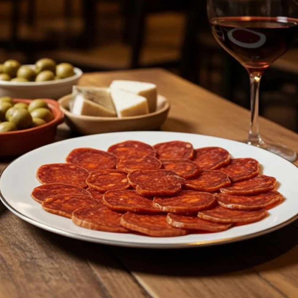 7 BELLOTAS Salame Spagnolo CHORIZO 100% Iberico Pata Negra | Salsicce Chorizo Guijuelo Salamanca (Tubo +500 g)