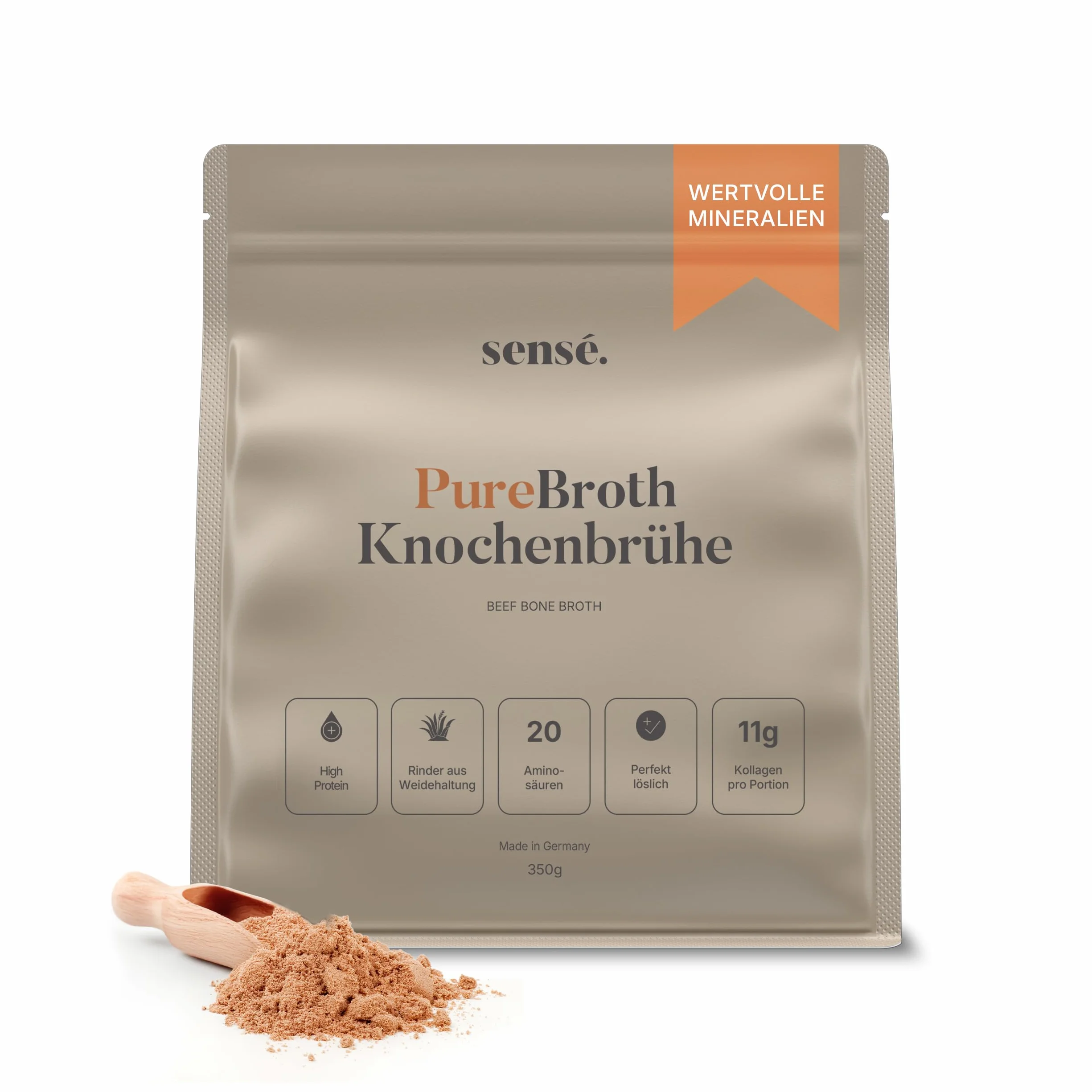 Brodo osseo in polvere di salice, dalla Germania, bioattivo, 350 g, collagene tipo 1,2 e 3 | Supporta articolazioni, intestini e pelle | alto contenuto proteico | Leaky Gut, Keto, Paleo | senza sale |