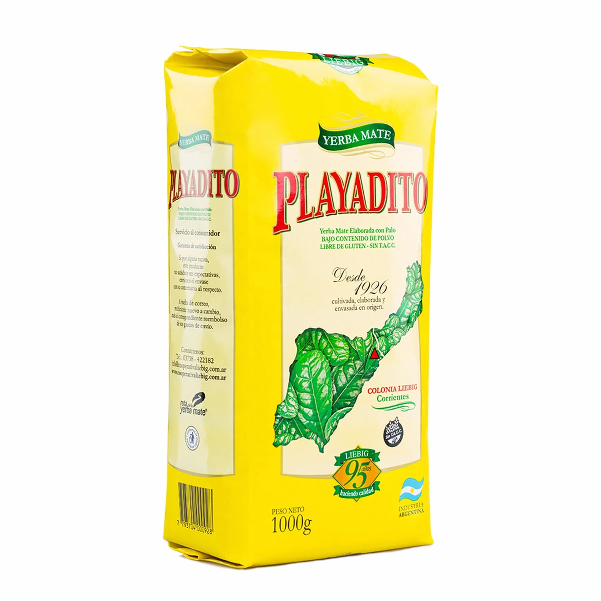 Playadito Yerba Mate Tè 1kg - Confezione da 3 - Antiossidante, Energetico, Contiene minerali e vitamina B - Dall'Argentina