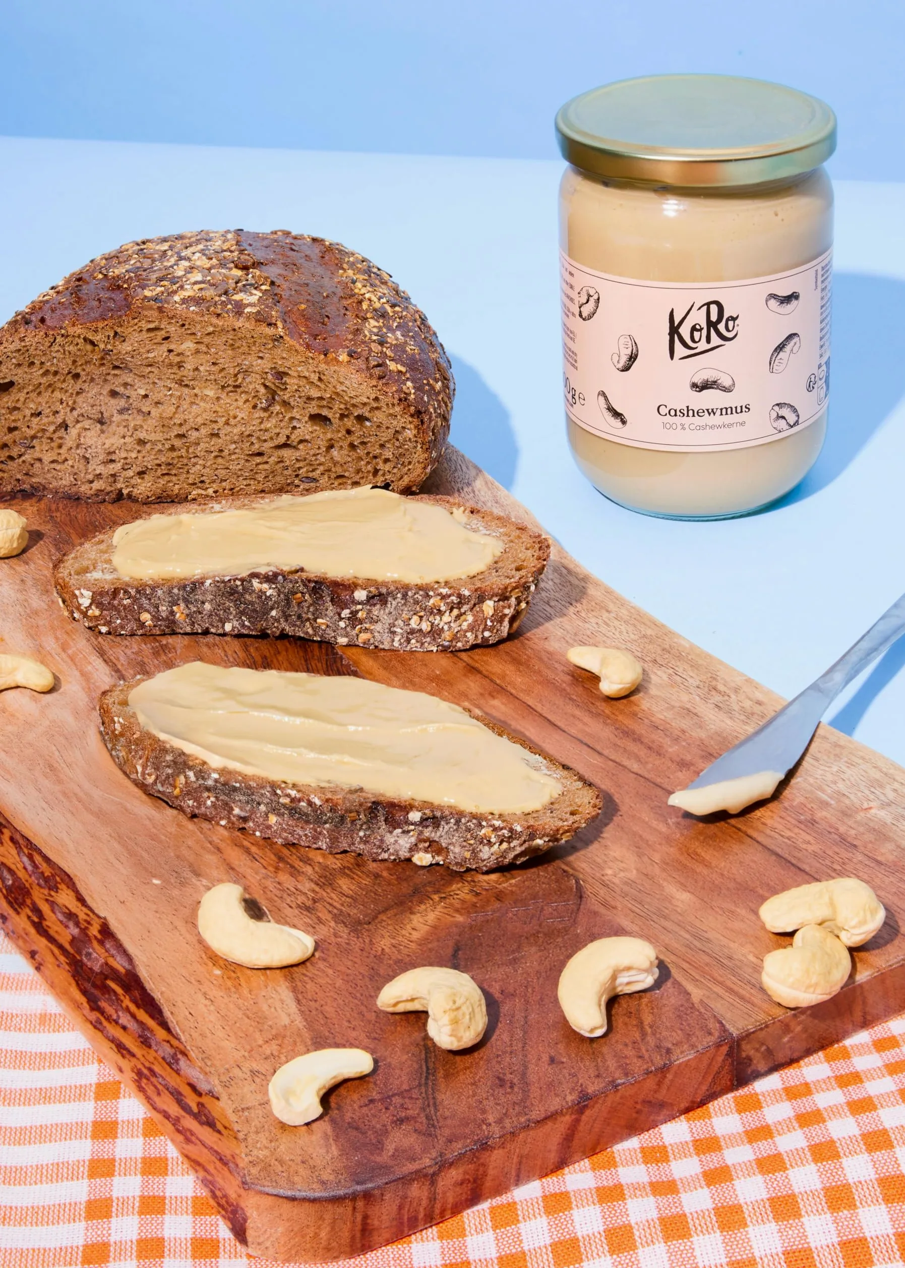 KoRo - Crema di anacardi 6 x 500 g - Crema di frutta secca senza zuccheri aggiunti e senza additivi - Spalmabile, 100% a base di anacardi, prodotto vegano