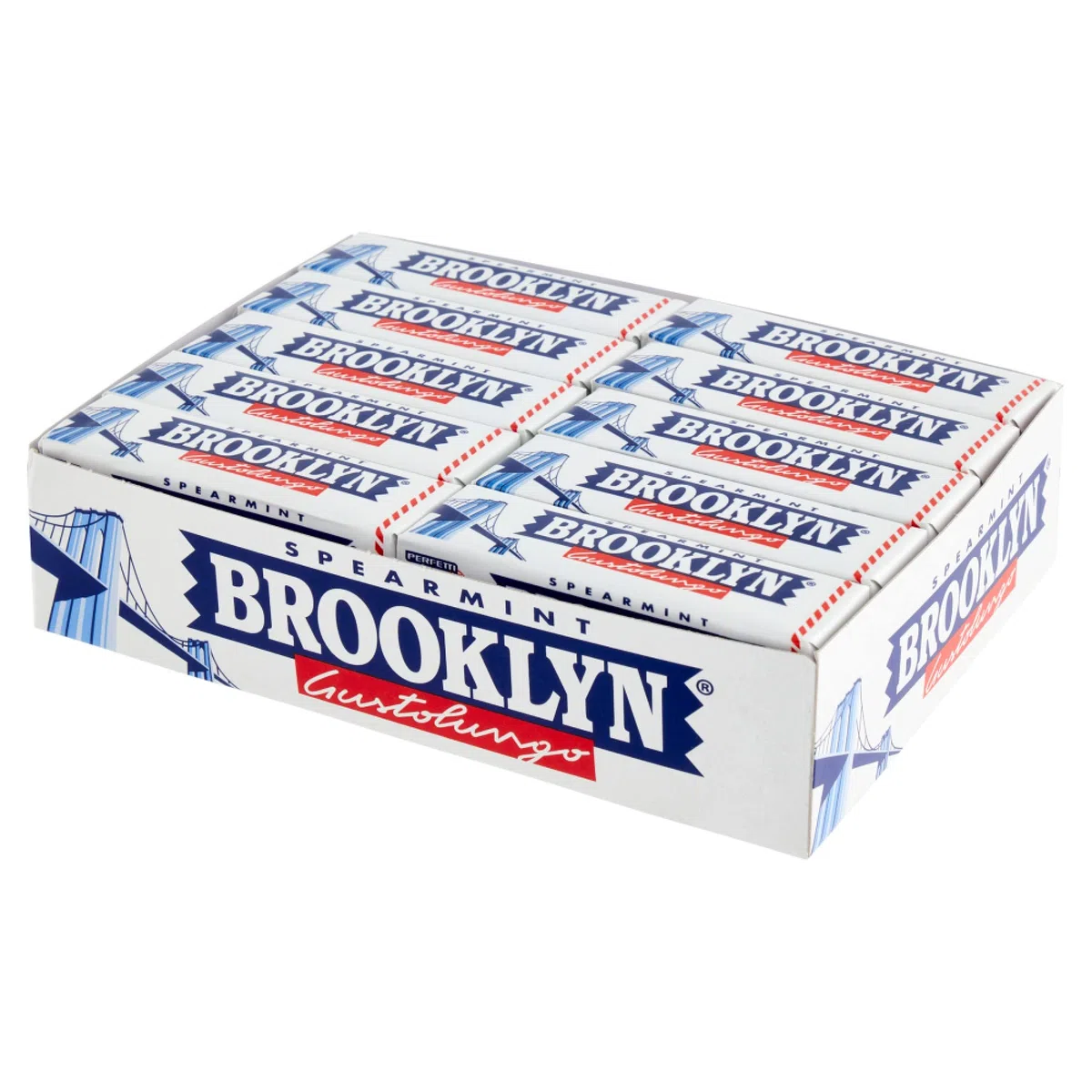 Brooklyn Chewing Gum in Lastrine, Gusto Spearmint, Menta, Senza glutine, 9 Unità, Confezione da 20 Stick, ottime da condividere