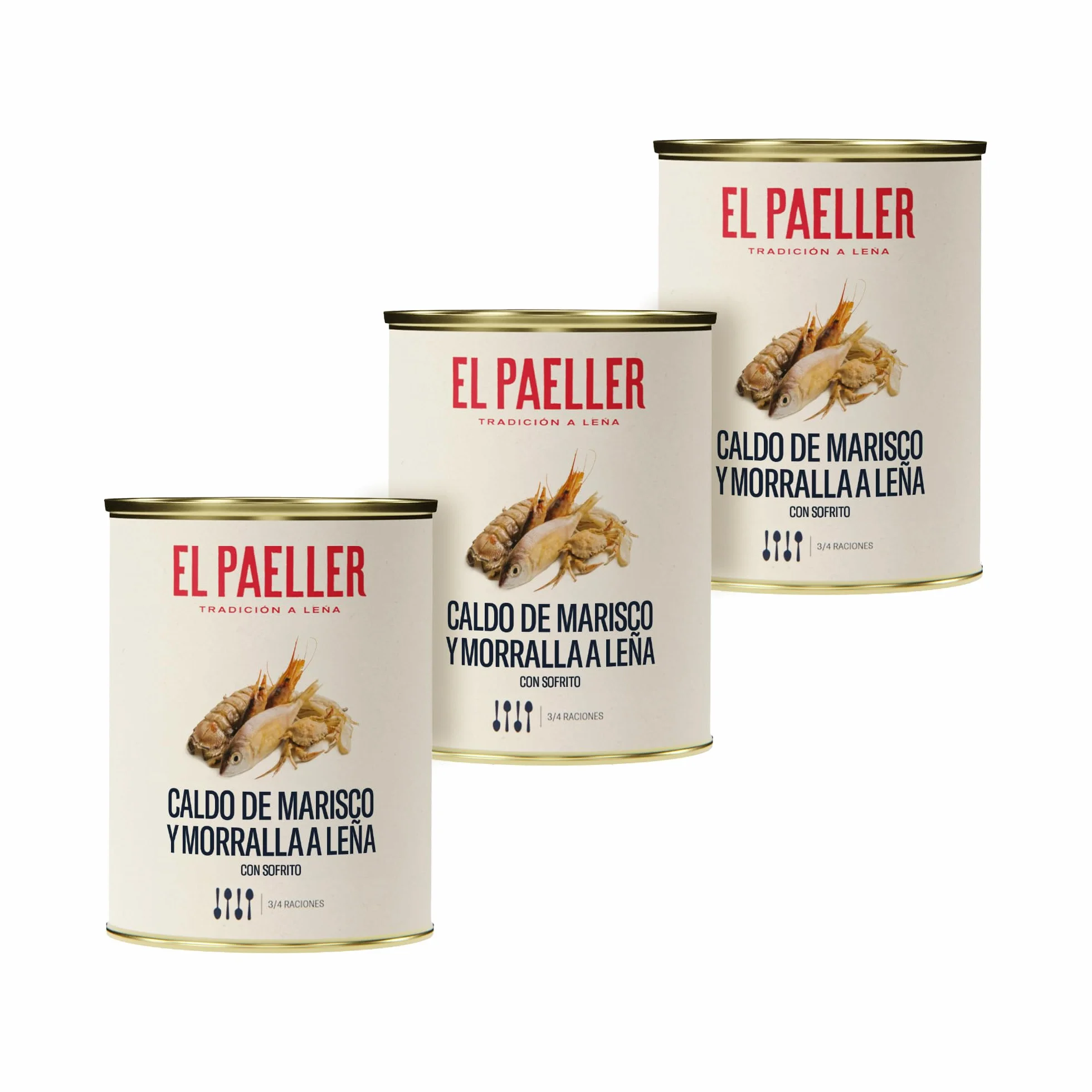 EL PAELLER - Brodo di Pesce | Cotto a Legna con Ingredienti 100% Naturali | Perfetto per Paellas, Risotti e Stufati | Confezione da 3 unità, 3L | Senza Conservanti