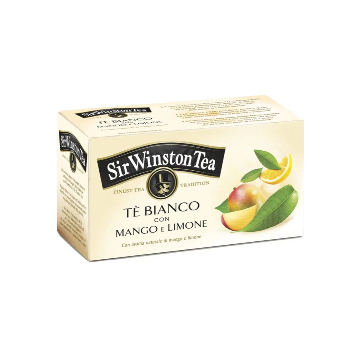 Sir Wiston Tea Tè Bianco Aromatizzato con Mango e Limone - 3 x 20 Bustine di Tè (75 Grammi)