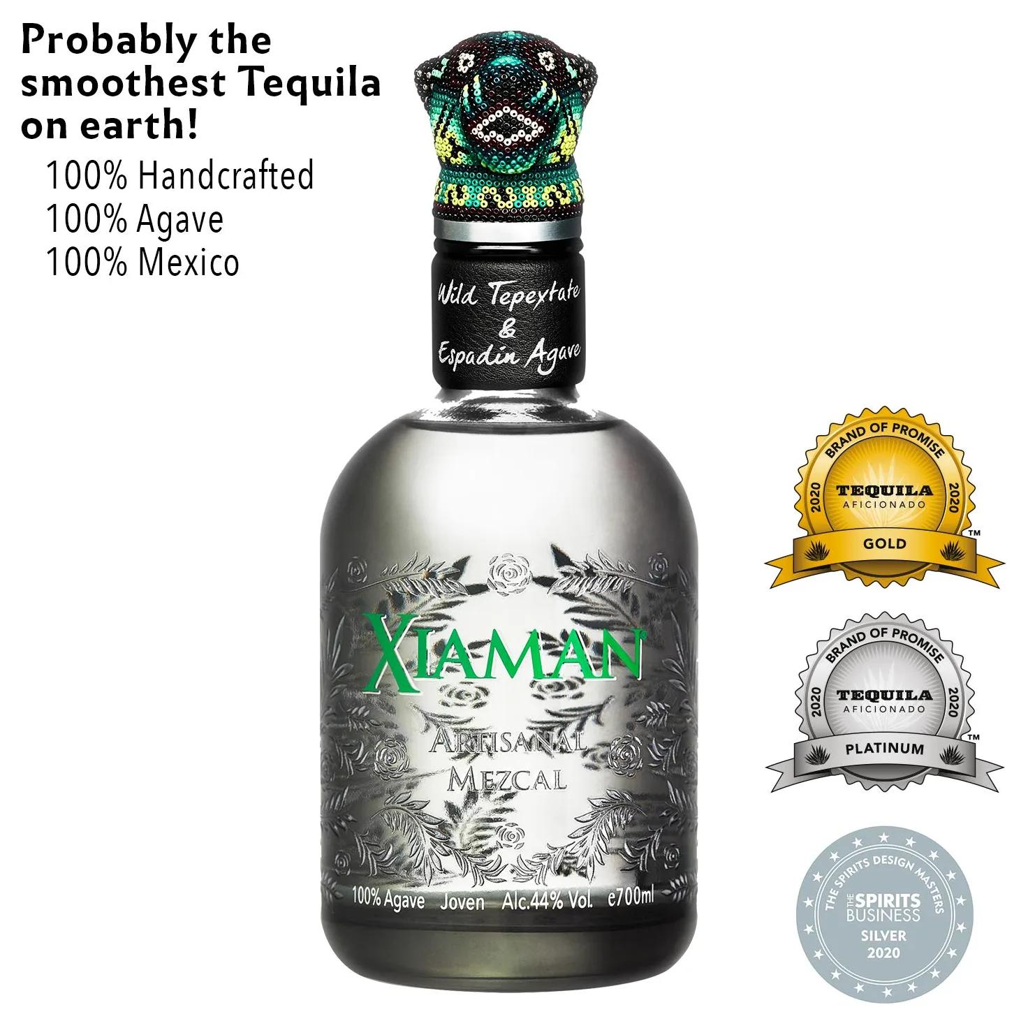 Xiaman Mezcal Artisanal 44% 0,7l • Mescal Premium Made in Mexico • Mescal messicana artigianale complesso per un godimento di puro mescal