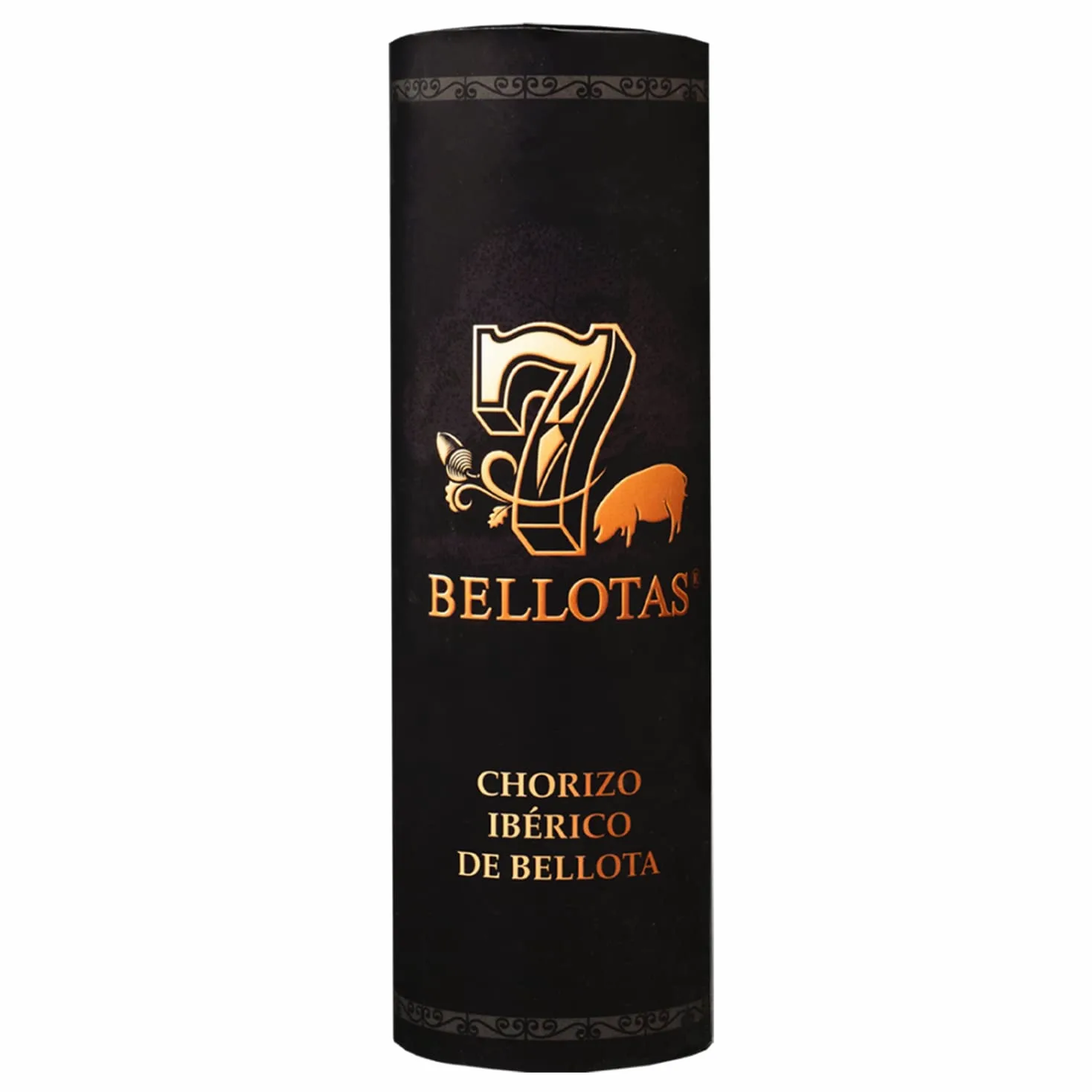 7 BELLOTAS Salame Spagnolo CHORIZO 100% Iberico Pata Negra | Salsicce Chorizo Guijuelo Salamanca (Tubo +500 g)