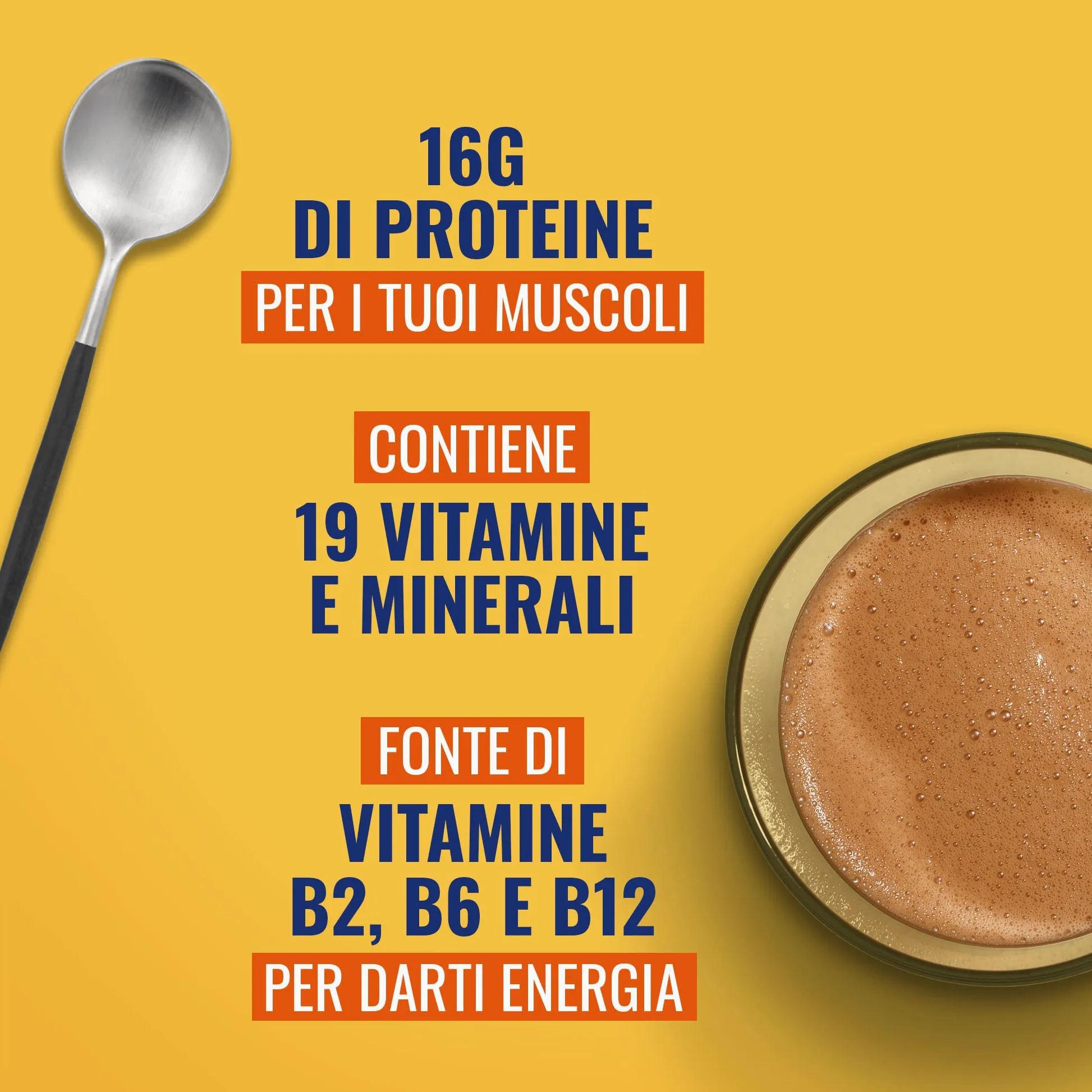 Meritene Forza & Vitalità gusto Caffè, Vaniglia & Cioccolato,bevanda alimentare in polvere Arricchito di Vitamine,Minerali e Proteine | Rafforza il tuo Sistema Immunitario e la Salute delle Ossa