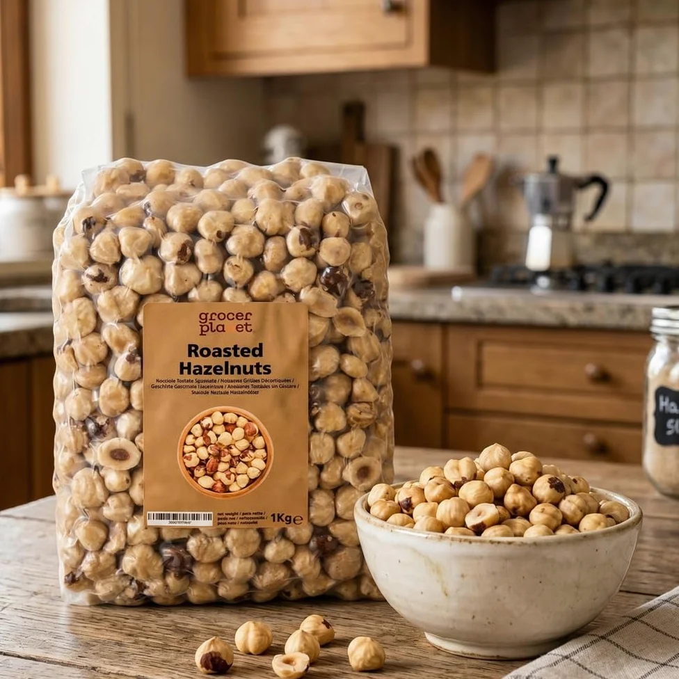 Grocer Planet - Nocciole Tostate Sgusciate Naturali (1Kg) | Non Salate | Origine Campania