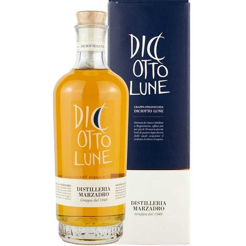 DISTILLERIA MARZADRO GRAPPA LE DICIOTTO LUNE 70 CL CON CONFEZIONE REGALO