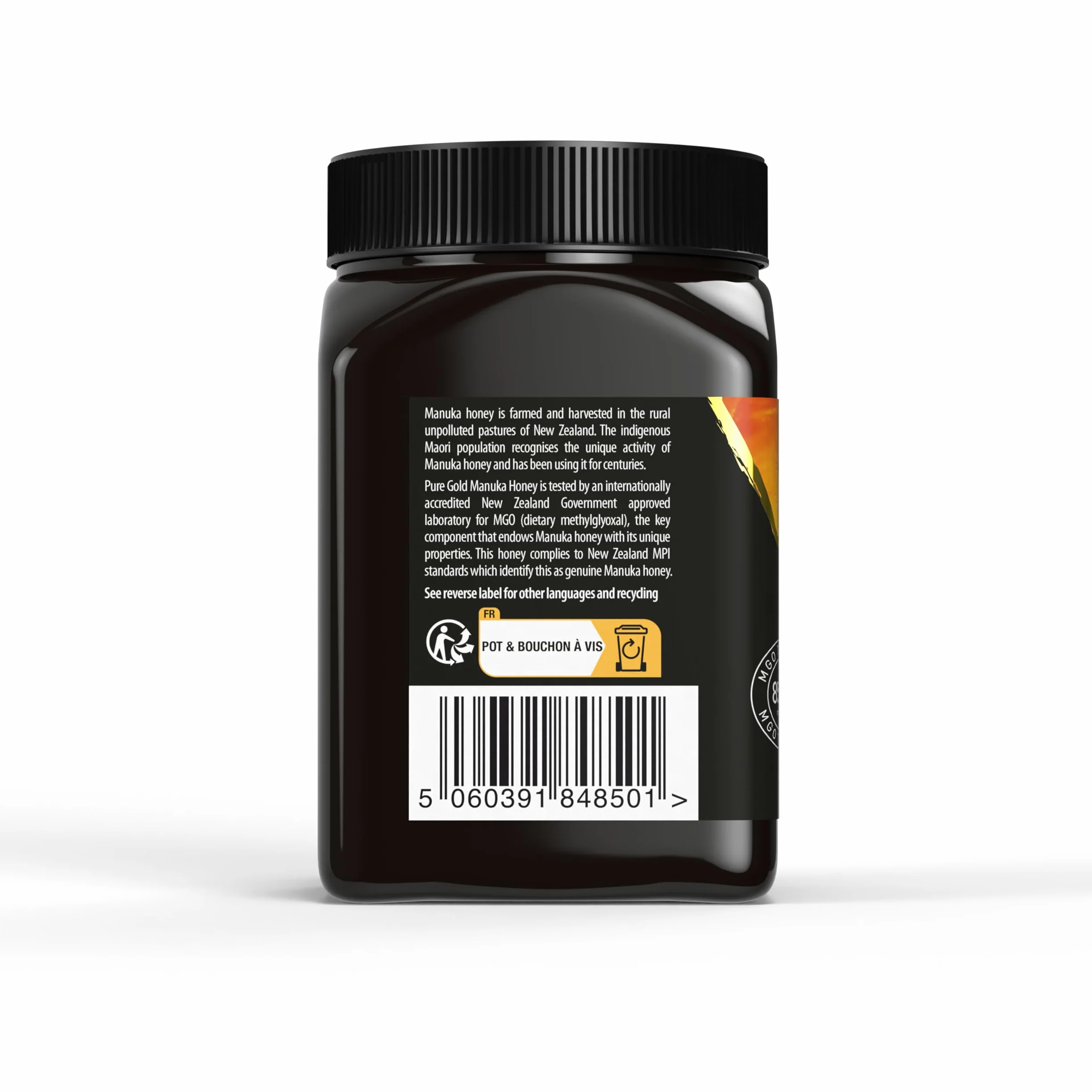 Pure Gold Miele di Manuka Selezionato Premium 850+ MGO 500G, miele dalla Nuova Zelanda, certificato MBO e secondo gli standard MPI