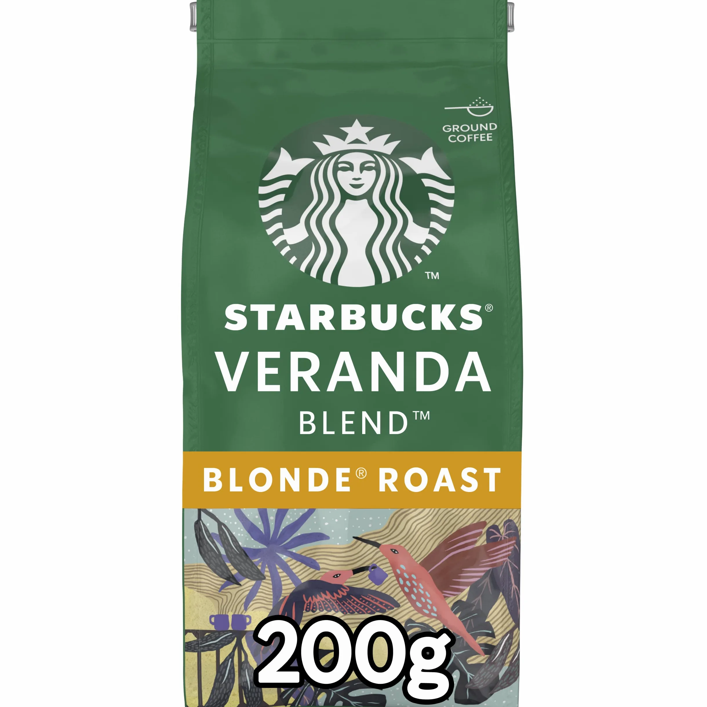 STARBUCKS Veranda Blend Caffè Macinato Tostatura Leggera, 6 Sacchetti da 200g (1,2kg)