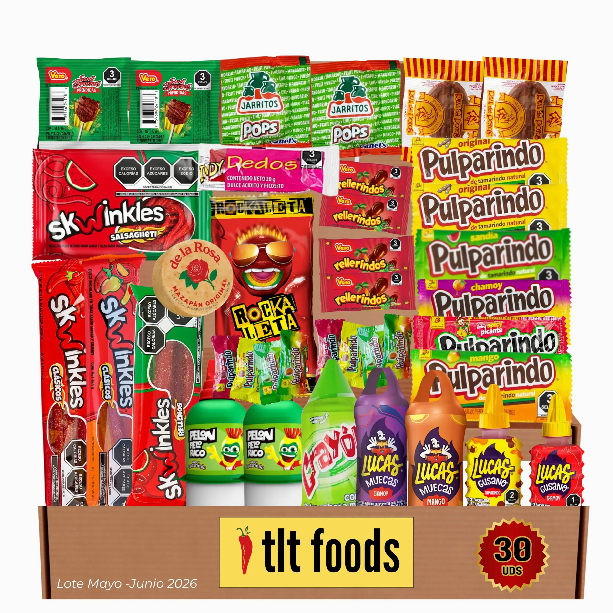 TLT FOODS Lotto Dolci Messicani – Confezione Varietà di Dolci Messicani Piccanti da Regalare, Mix Assortito di Caramelle, Candy Box Snack Messico, Chamoy, Pelon Pelo Rico, Pulparindo