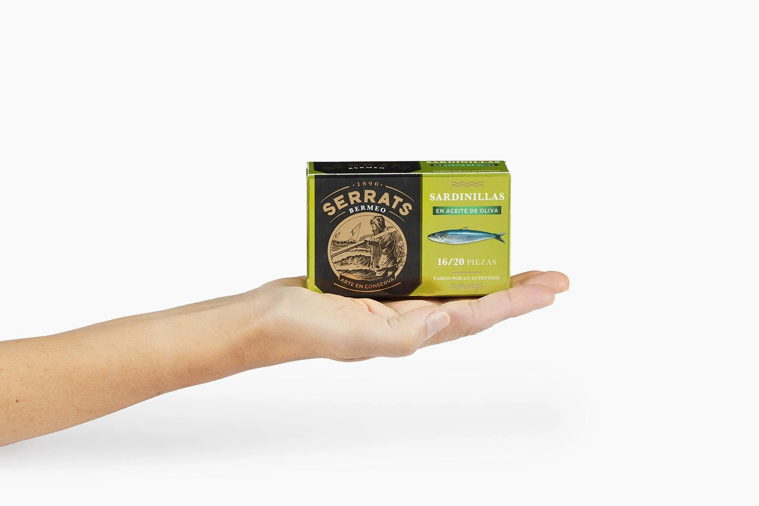 CONSERVAS SERRATS - Sardine Piccole Txikis in Olio d'Oliva Extravergine - 12 Lattine x 115g (Totale: 1380g) - Lavorazione Artigianale dal 1890 - Senza Glutine - Ricco di Omega 3