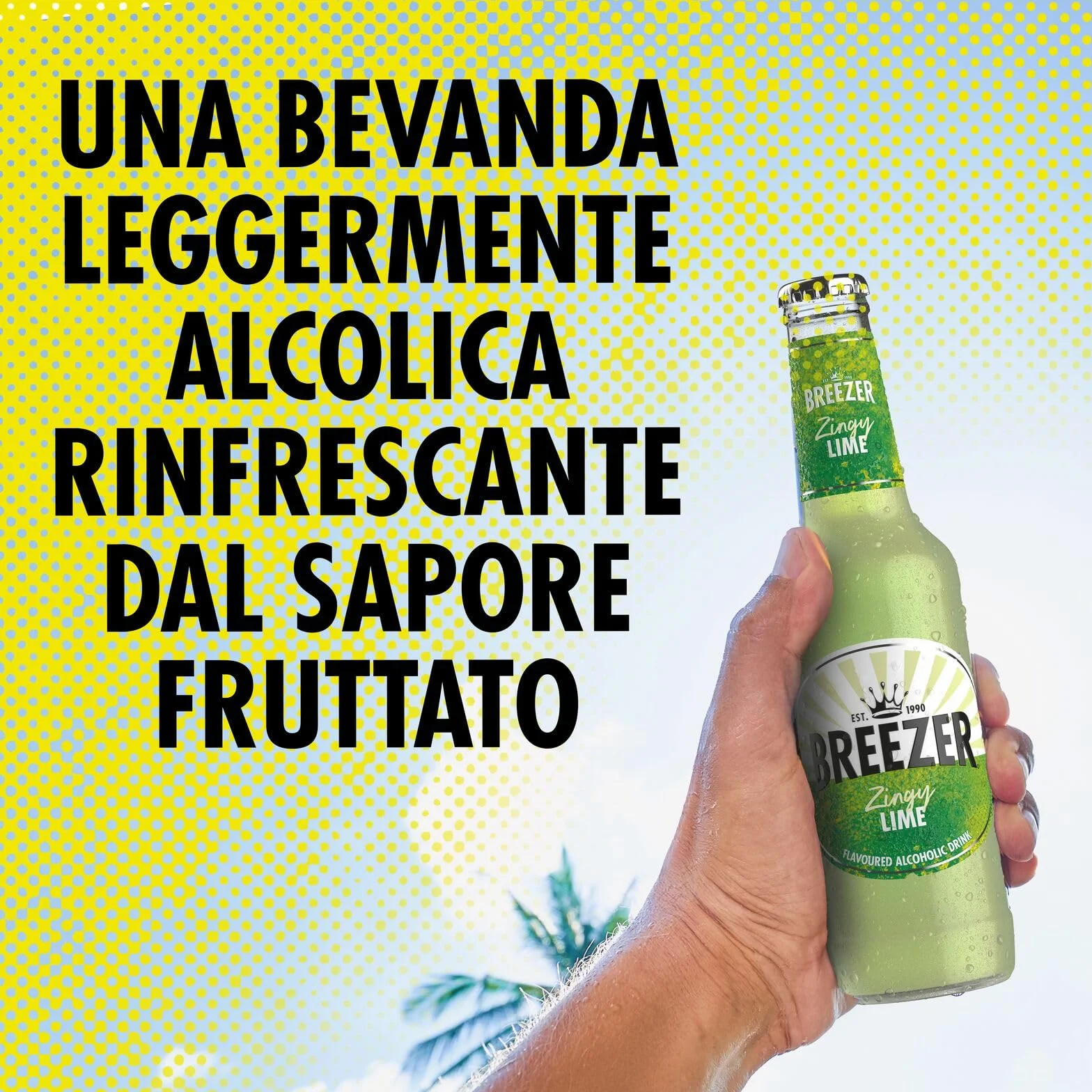 Drink alcolico BREEZER al gusto Lime, vol. 4%, 24 x 27,5 cl / 275 ml, Drink alcolico premiscelato e pronto da bere in bottiglia