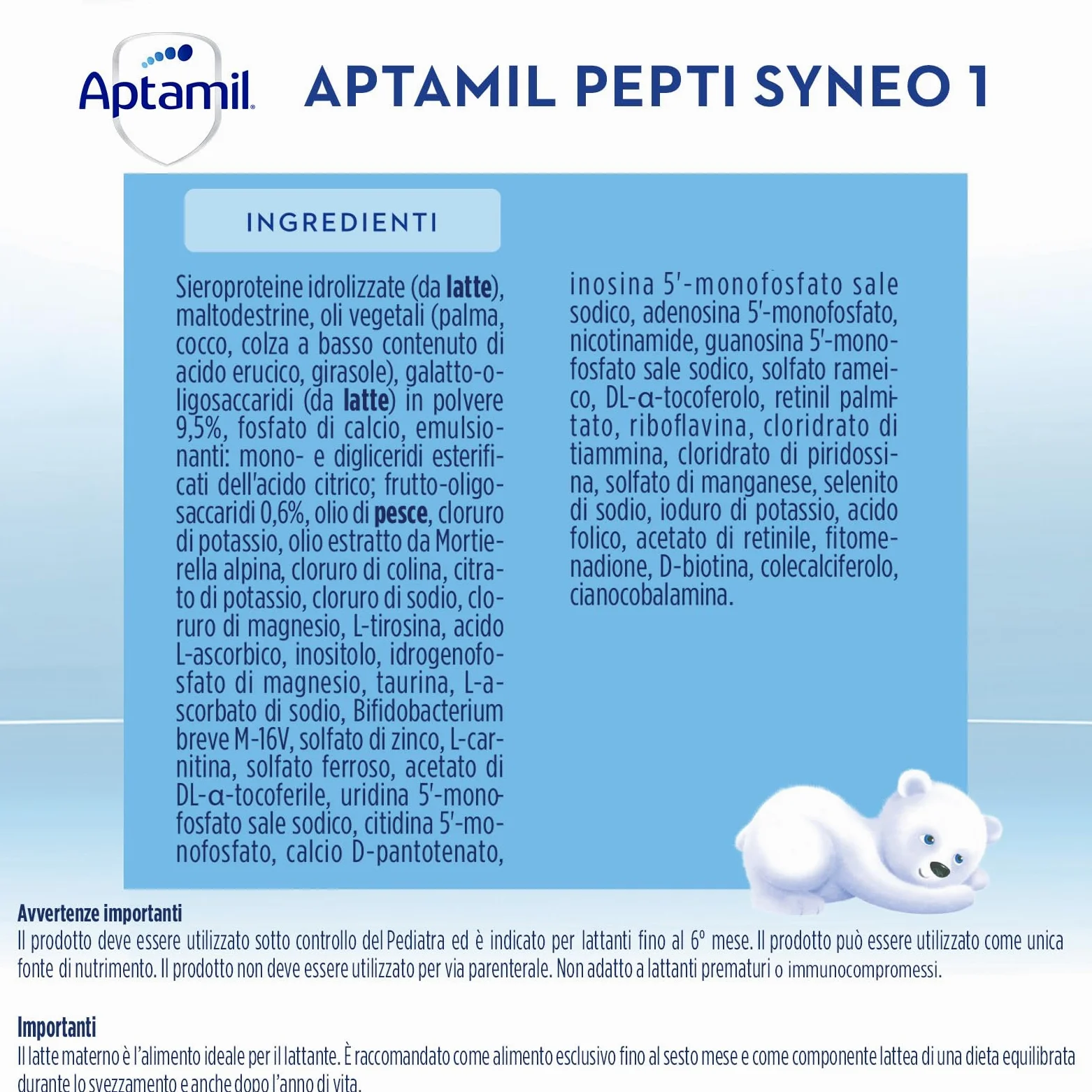 Aptamil Pepti Syneo 1, Latte per Allergici alle Proteine del Latte Vaccino in Polvere, per Lattanti dalla Nascita al 6° mese, Confezione da 400g
