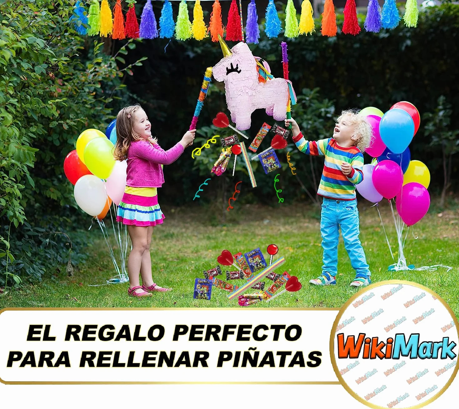 200 dolci, dolcetti e caramelle ripieni di piñata senza allergeni WikiMark - Per riempire borse di compleanno, feste, Natale e Halloween. Senza glutine e senza latte. (200 Dolci)