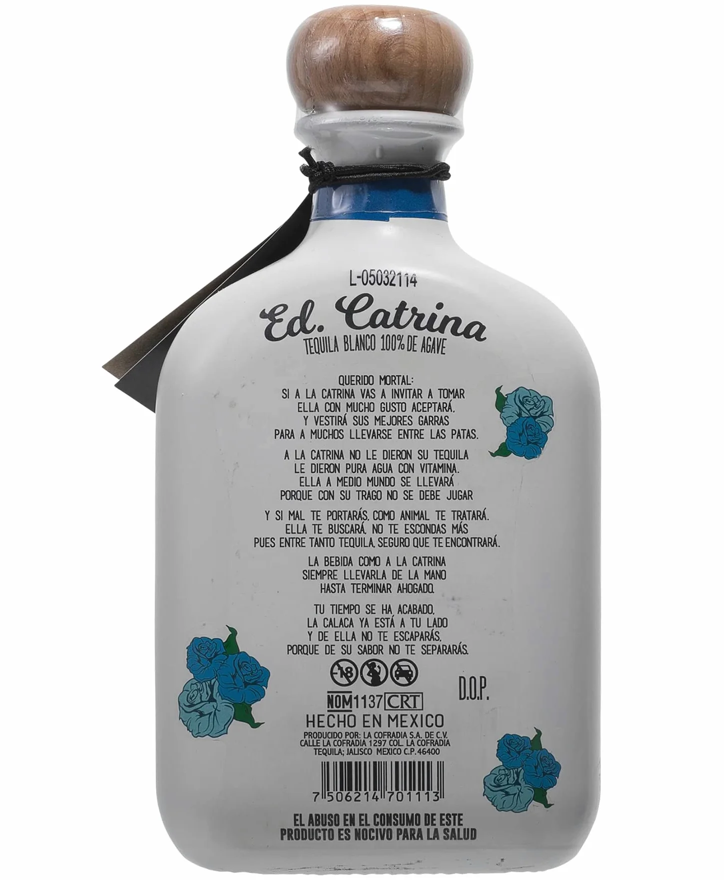La Cofradia Catrina Bianco Agave Tequila - 700 ml