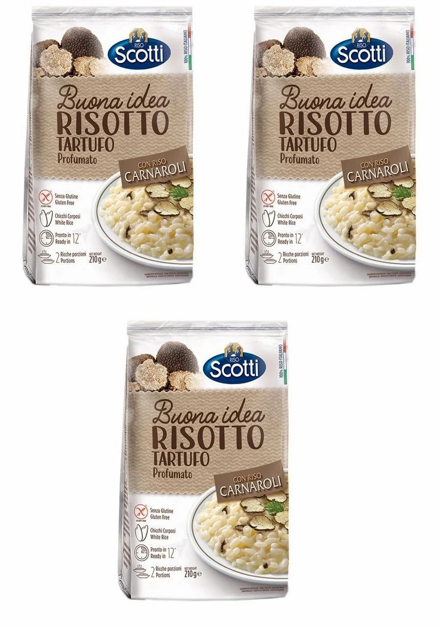 Riso Scotti Buona Idea Risotto Tartufo Profumato - 3 confezioni da 210 g - Senza glutine - Senza conservanti