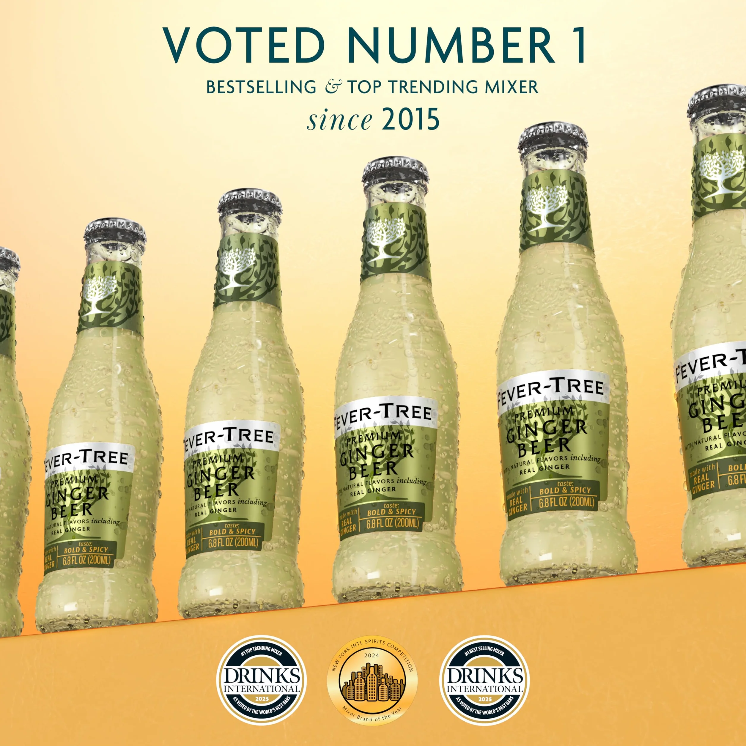 Fever-Tree Premium Ginger Beer, 6.8 Ounce Glass Bottles (Pack of 24)